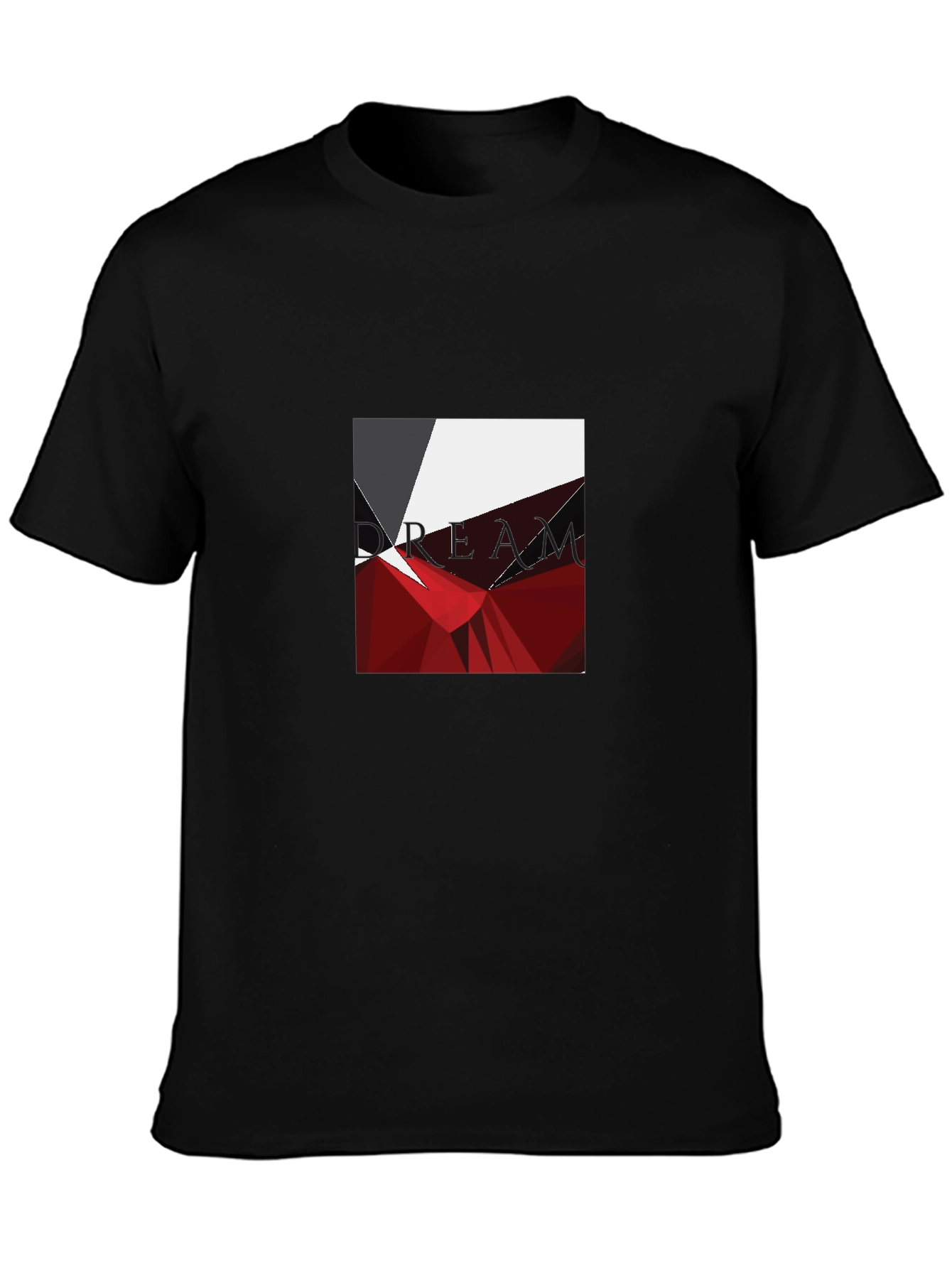 Geometric Abstract Graphic Print Black T-Shirt