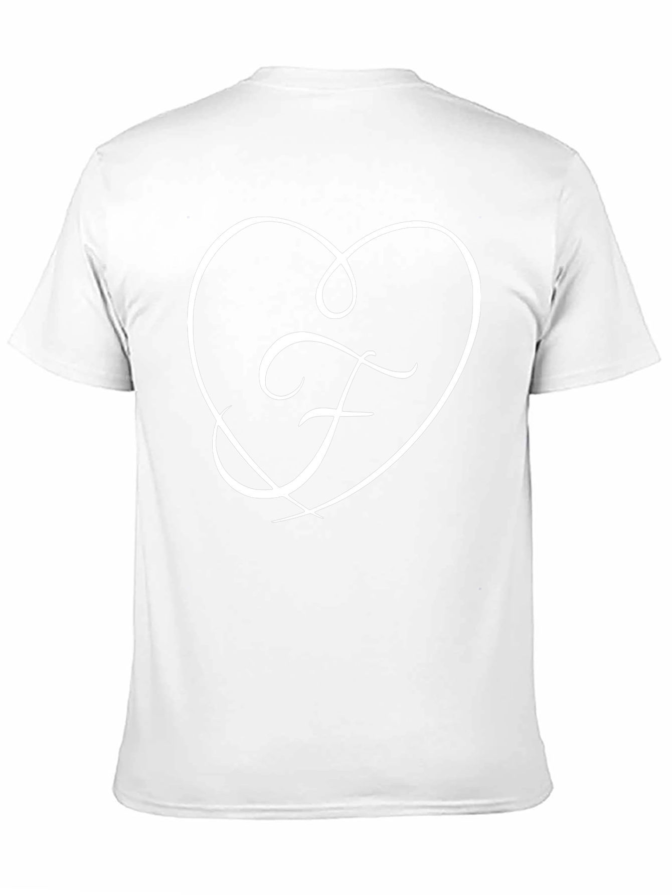 Heart & Initial F Black T-Shirt