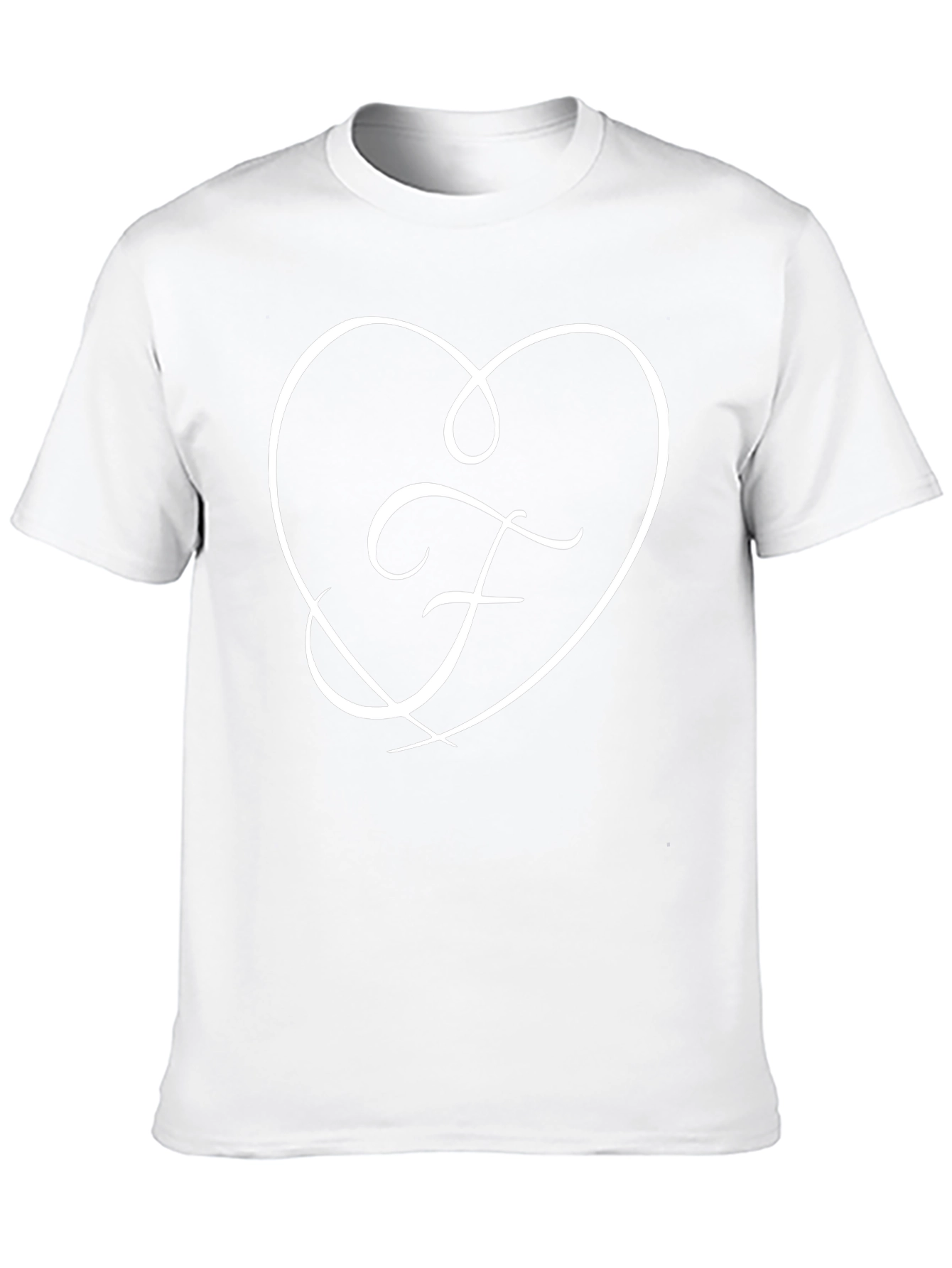 Heart & Initial F Black T-Shirt