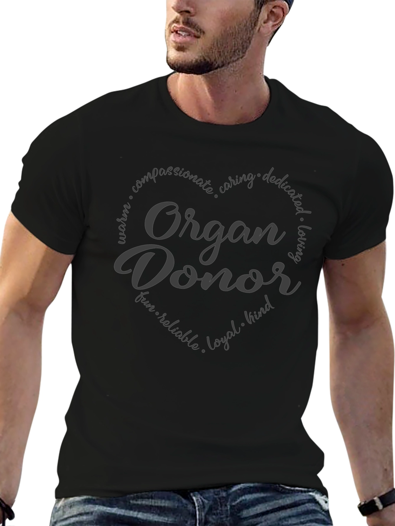 Organ Donor Heart T-Shirt - Black
