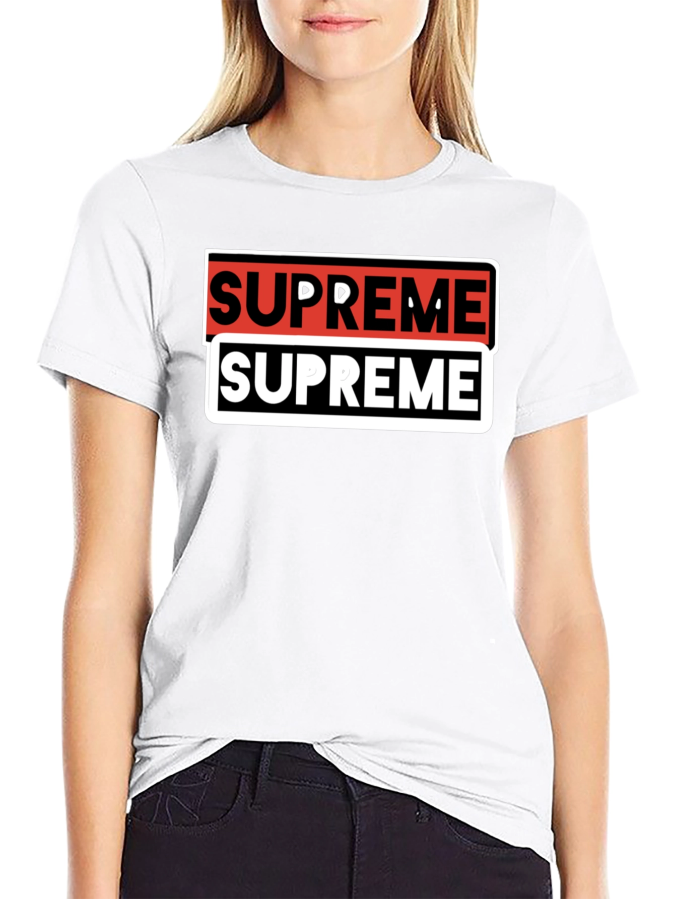 Supreme Double Logo Black T-Shirt