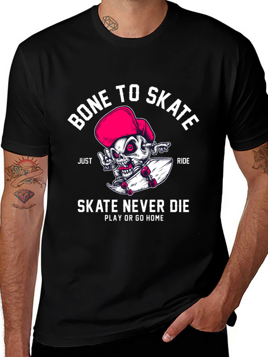 Bone to Skate T-Shirt - Skateboarding Skeleton Design