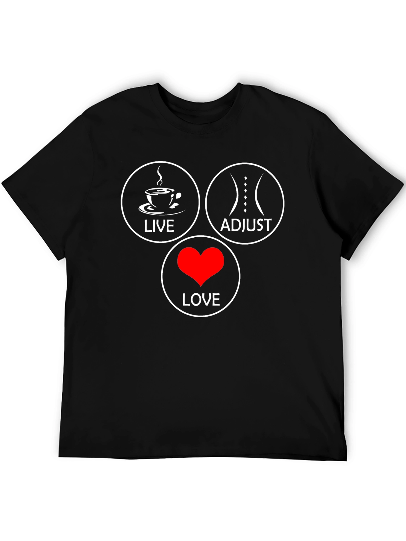 Live Adjust Love Black Graphic T-Shirt