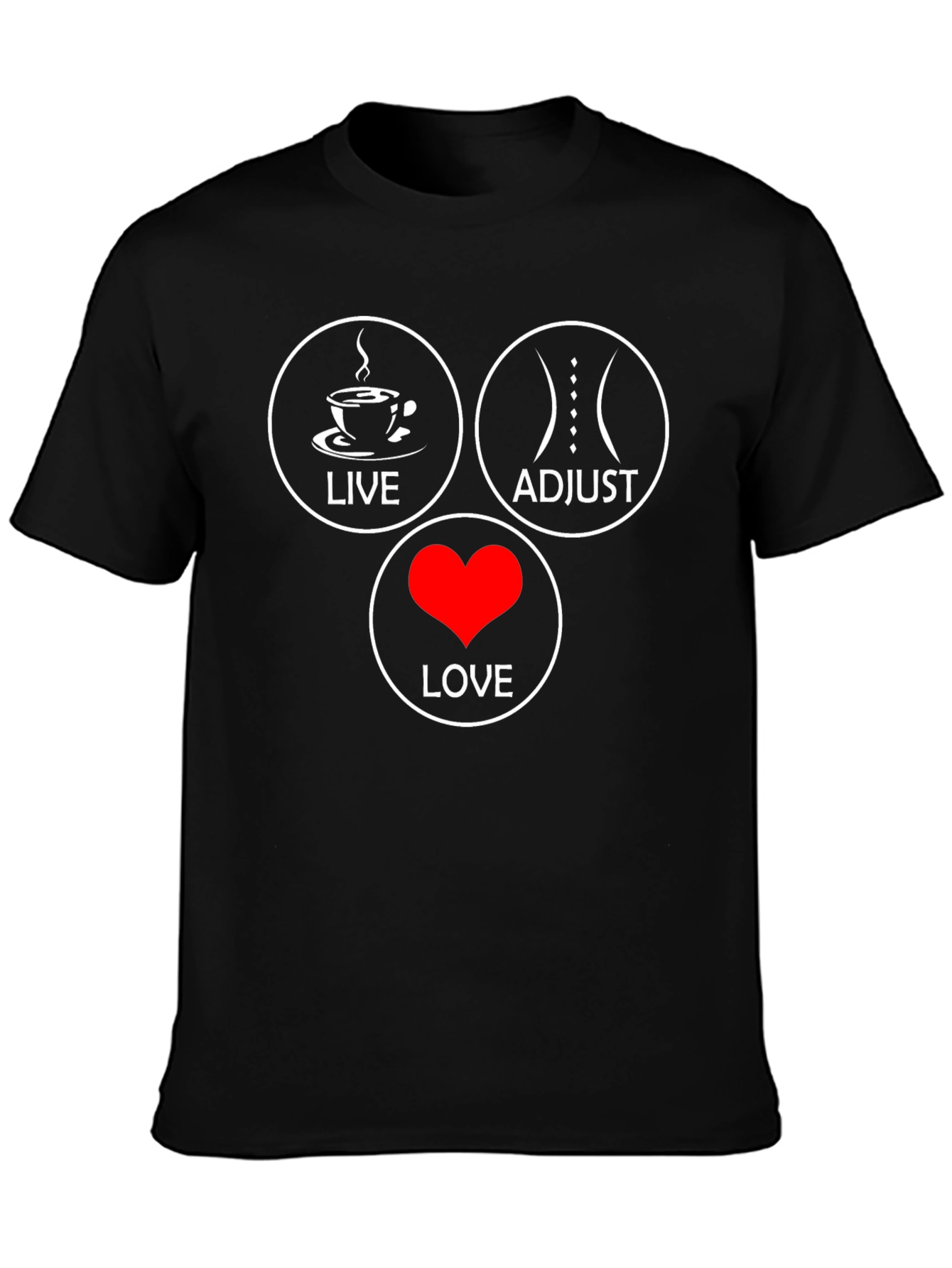 Live Adjust Love Black Graphic T-Shirt