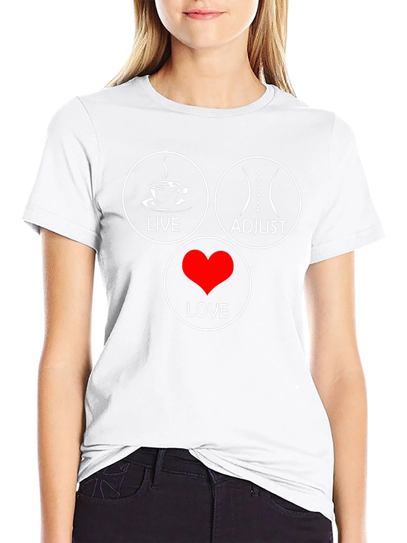 Live Adjust Love Black Graphic T-Shirt