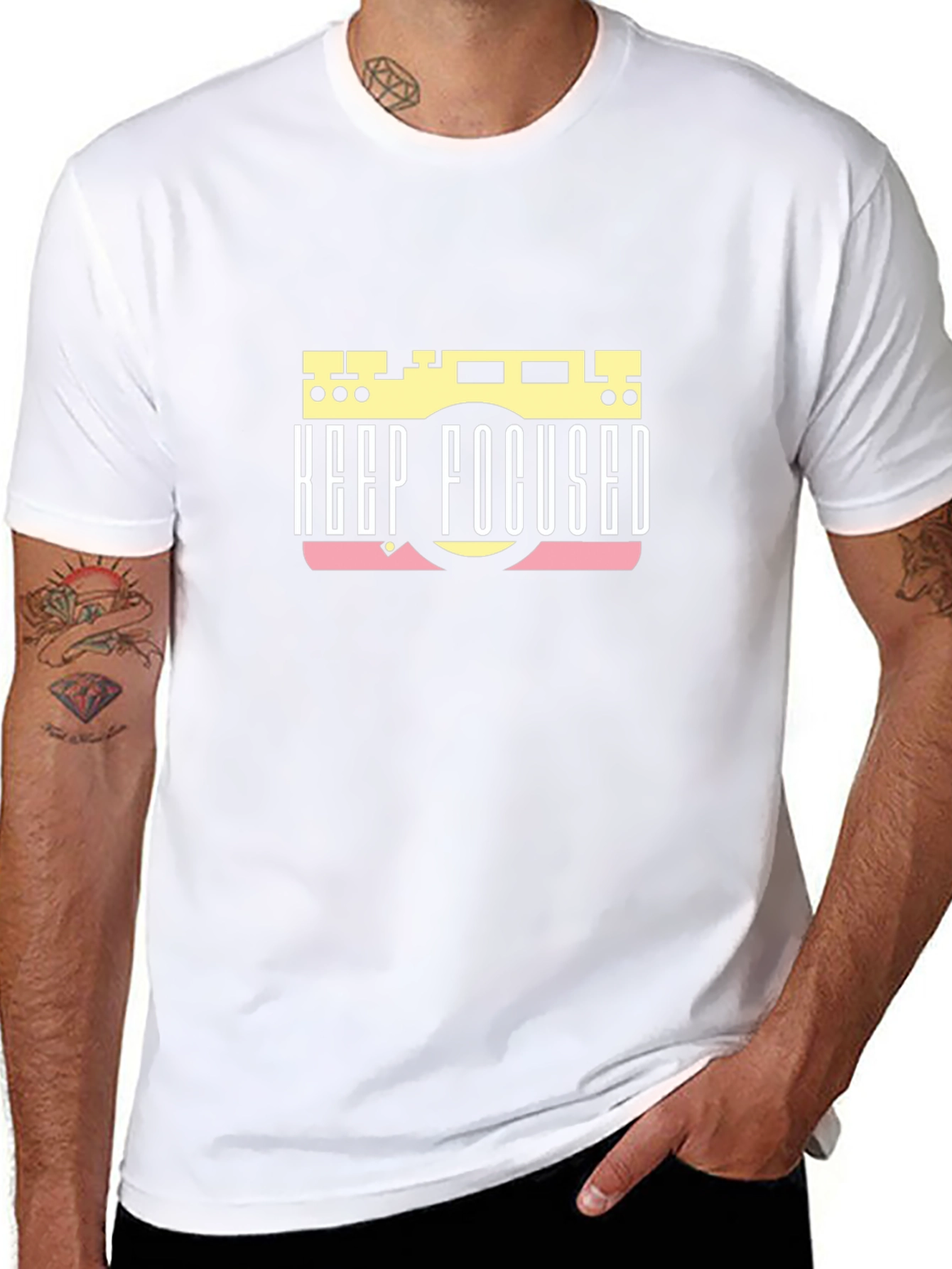 Keep Focused Graphic Tee - Black Cotton T-Shirt