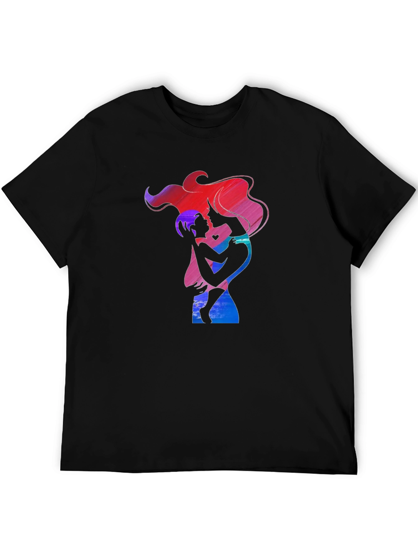 Mother and Child Graphic Tee - Black