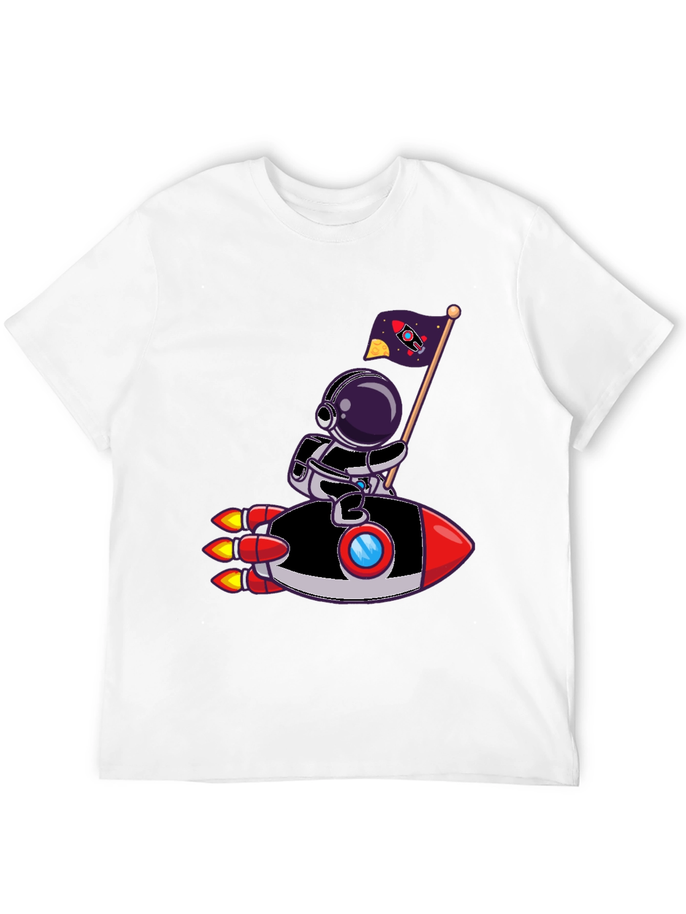 Astronaut Rocket Ride Graphic Tee - Cool Space T-Shirt