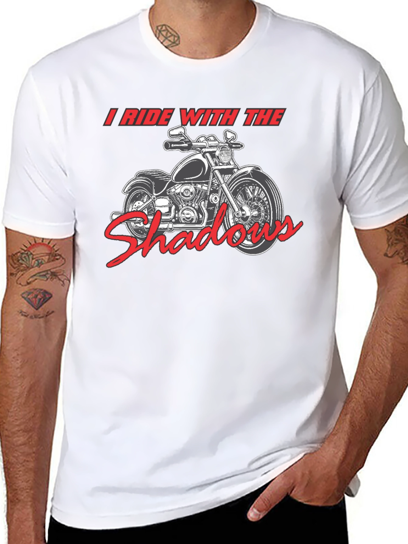 I Ride With The Shadows Motorcycle Graphic T-Shirt