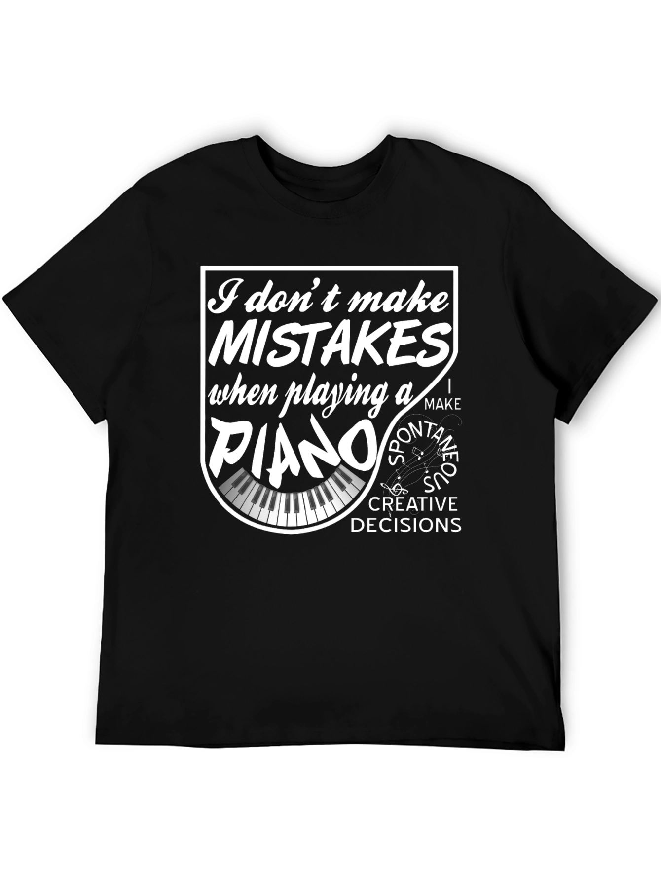 Piano Player Black T-Shirt - Creative Decisions