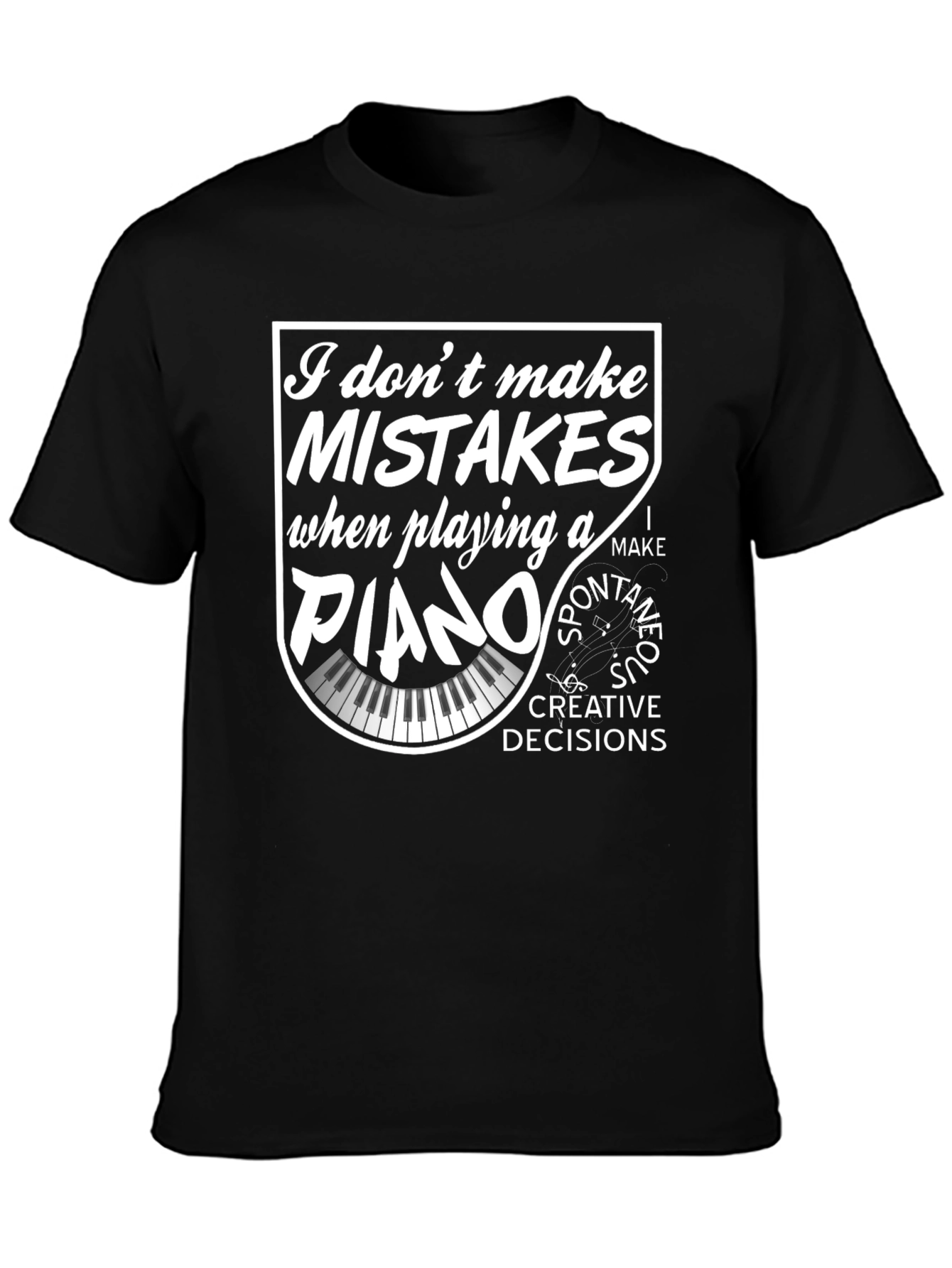 Piano Player Black T-Shirt - Creative Decisions