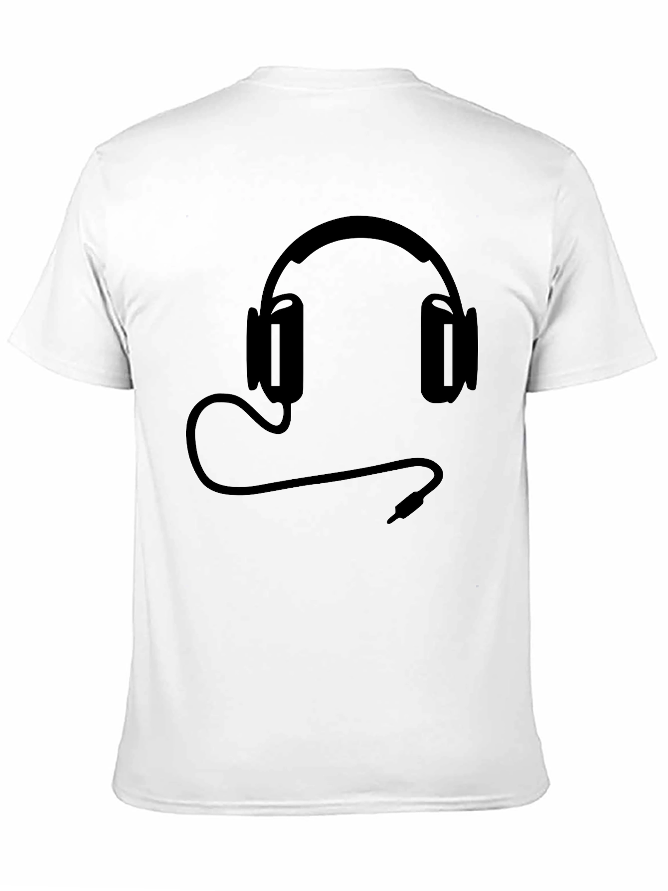 Black T-Shirt with Headphone Graphic