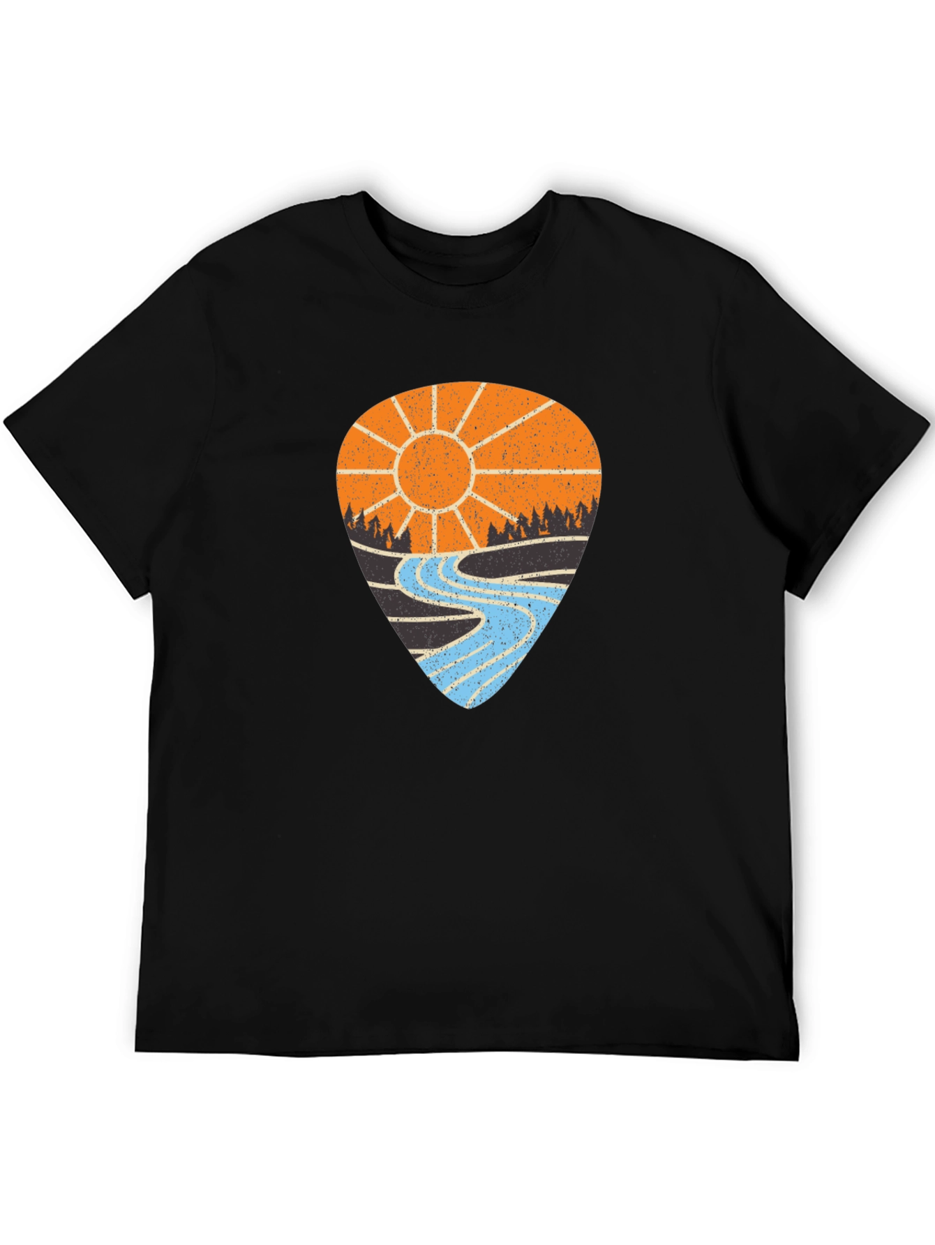 Nature Scene Graphic Tee - Black