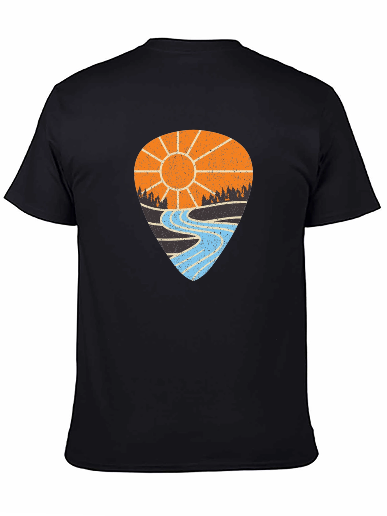 Nature Scene Graphic Tee - Black