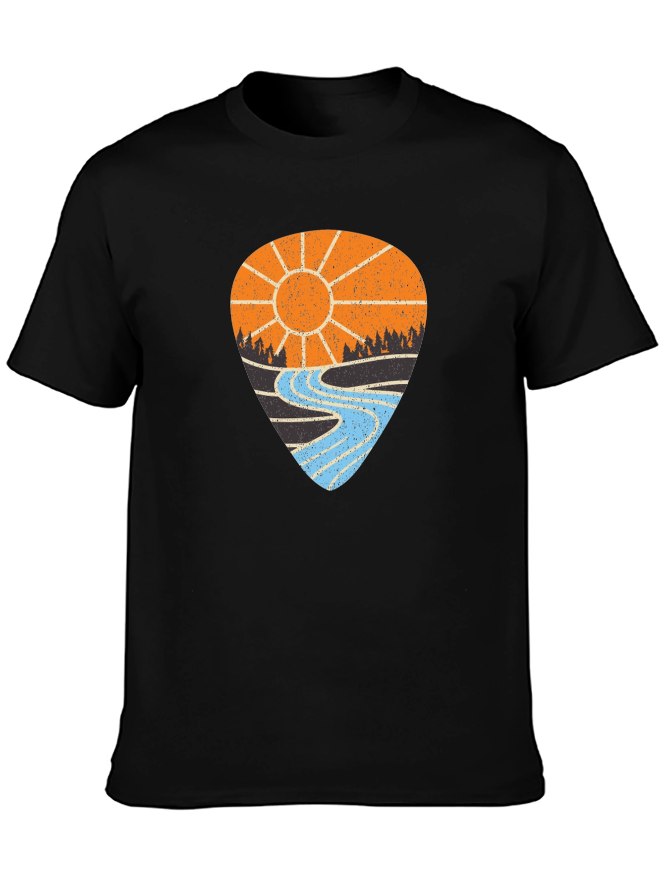 Nature Scene Graphic Tee - Black