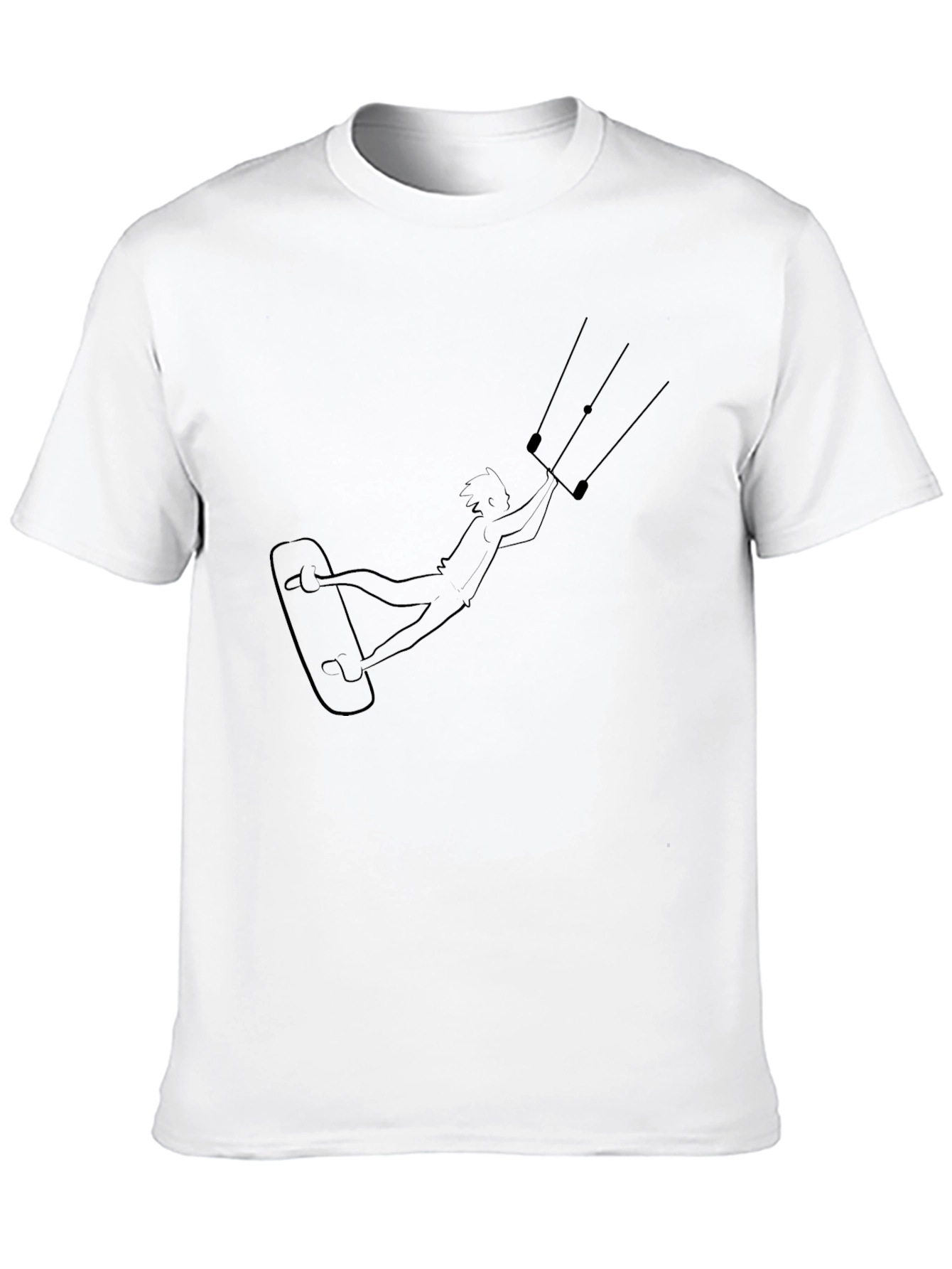 Kitesurfing Graphic Tee - Black Cotton T-Shirt