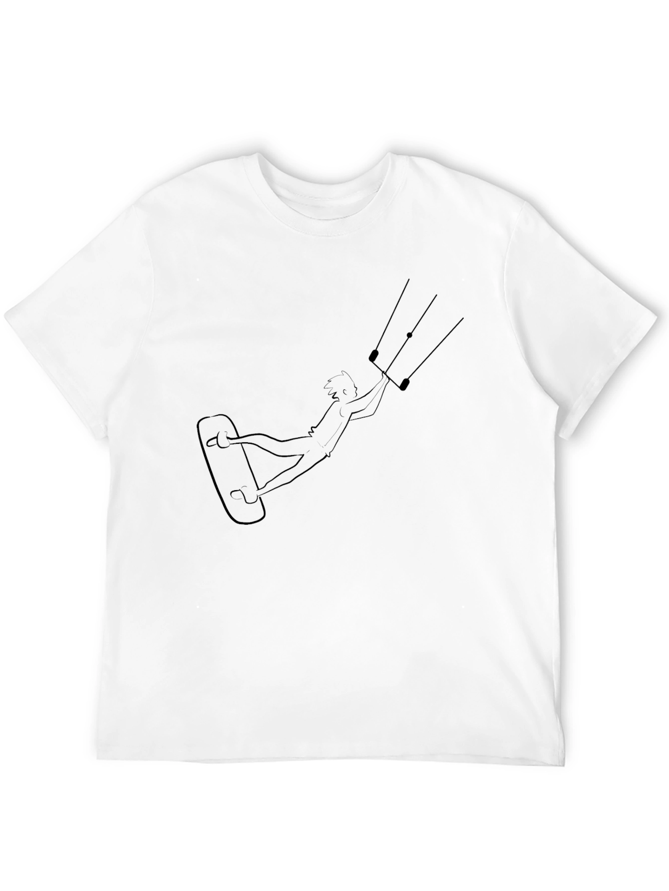 Kitesurfing Graphic Tee - Black Cotton T-Shirt