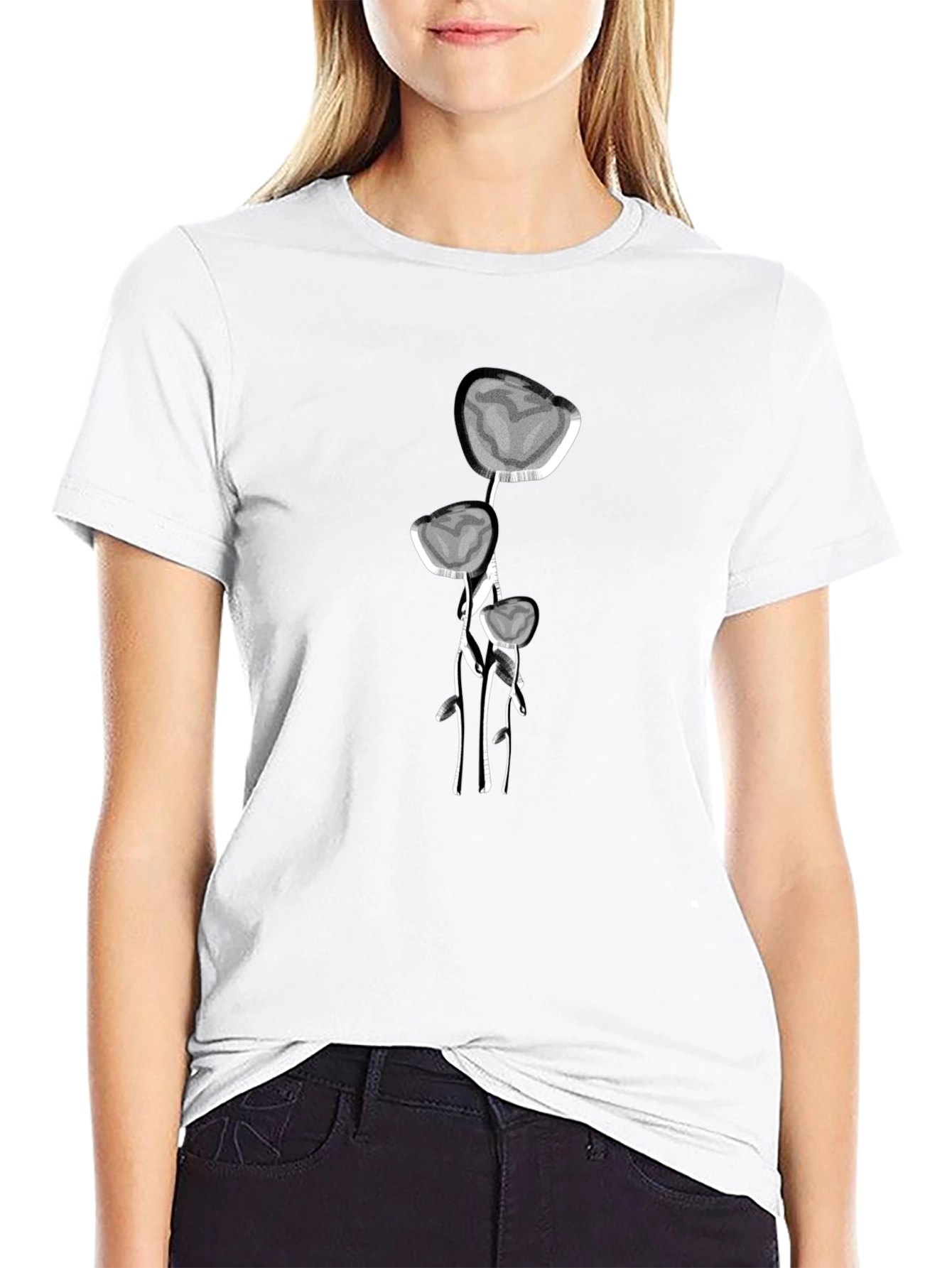 Abstract Floral Design T-Shirt