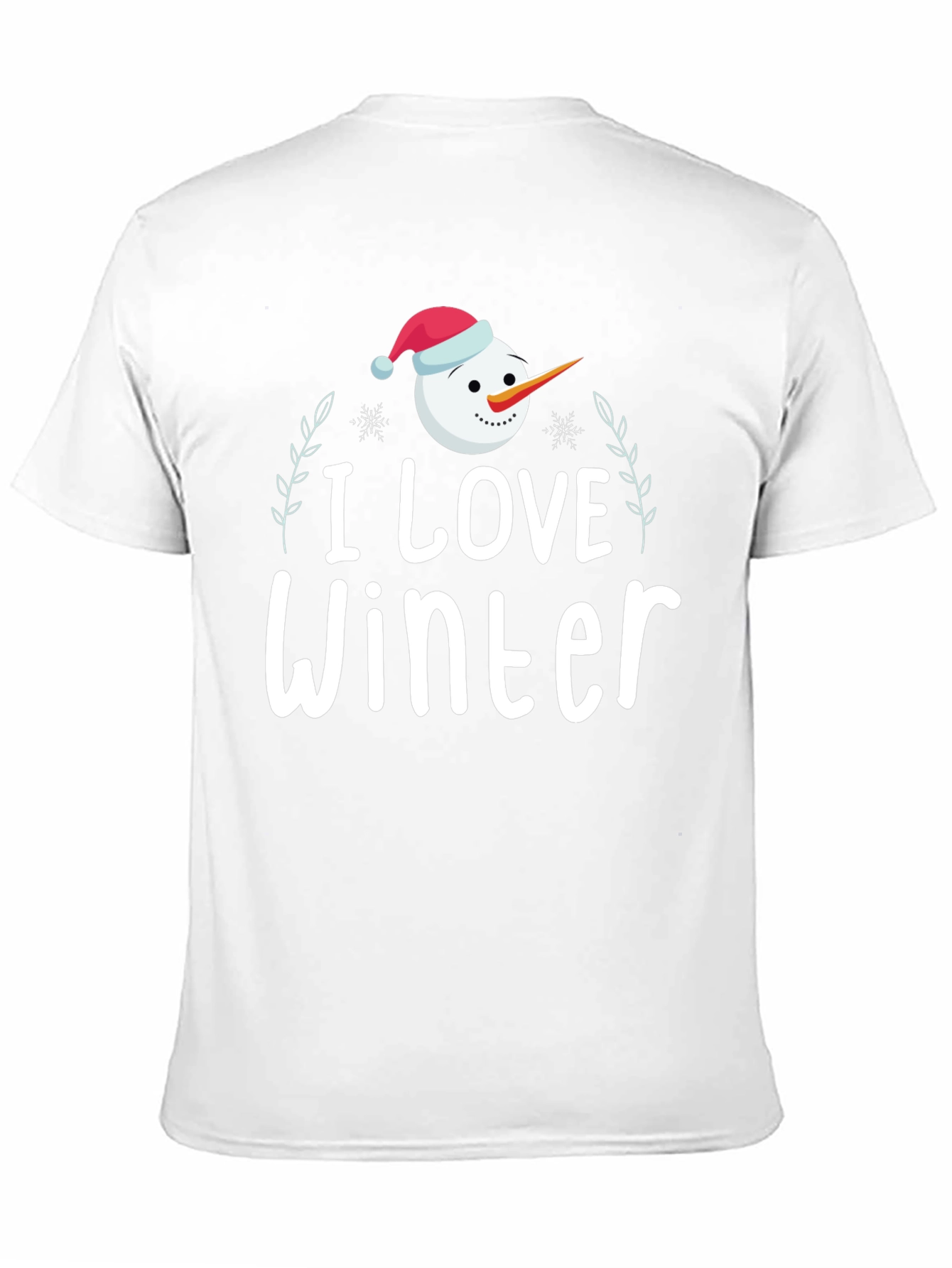 I Love Winter Snowman Graphic Tee Shirt