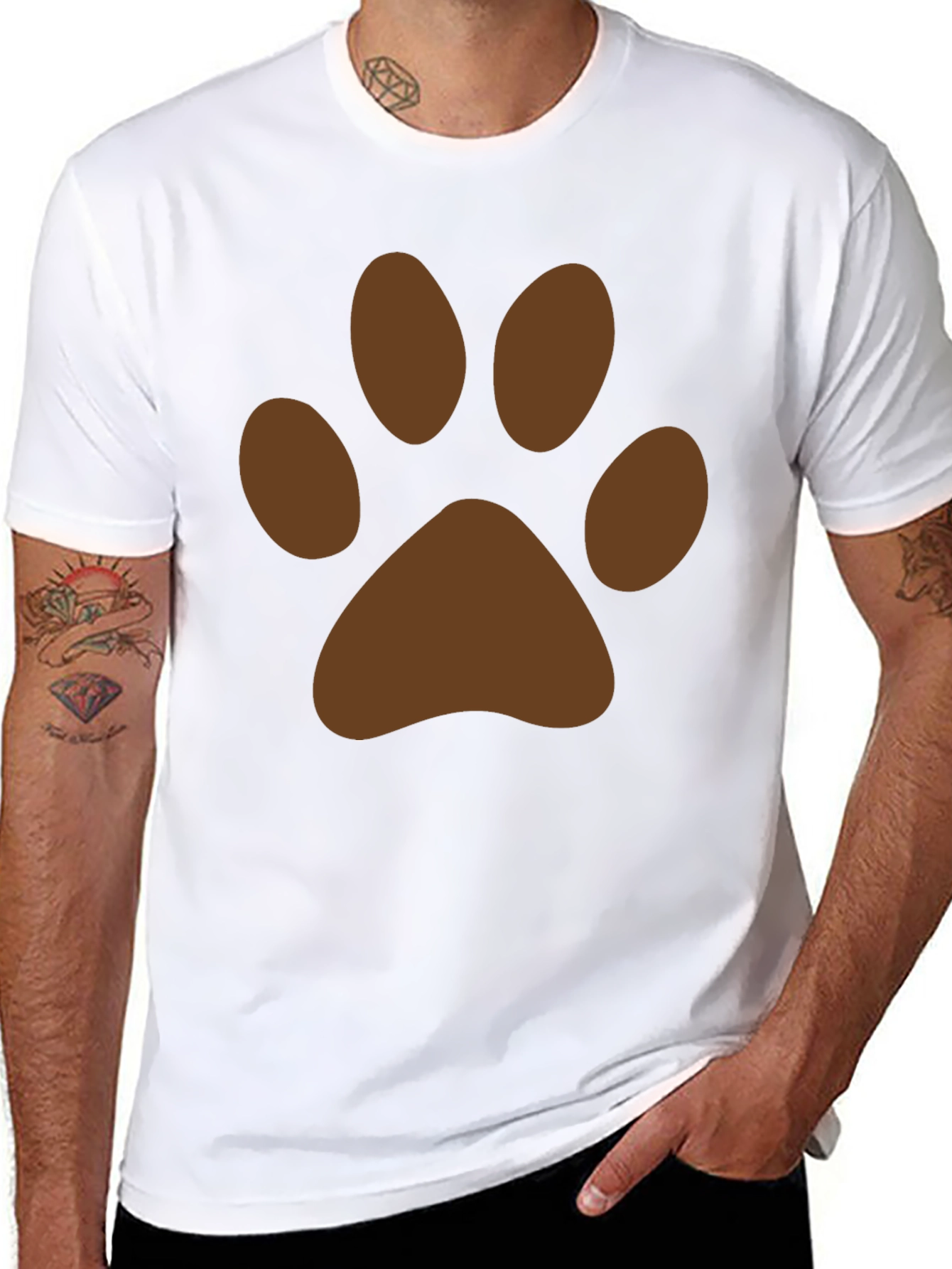 Paw Print Graphic T-Shirt - Casual Style