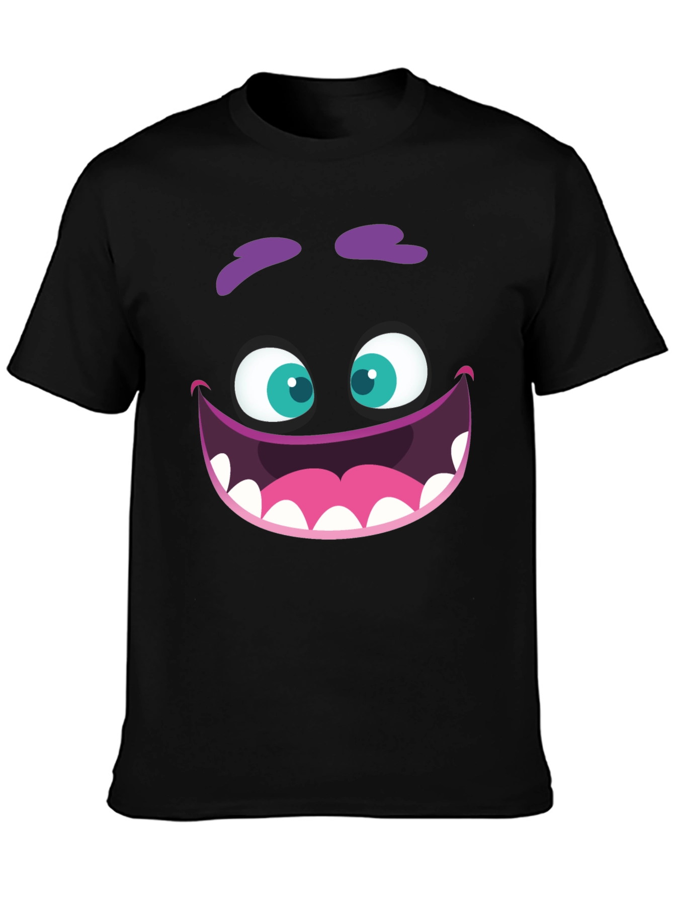Monster Face Graphic Tee - Fun Cartoon Design