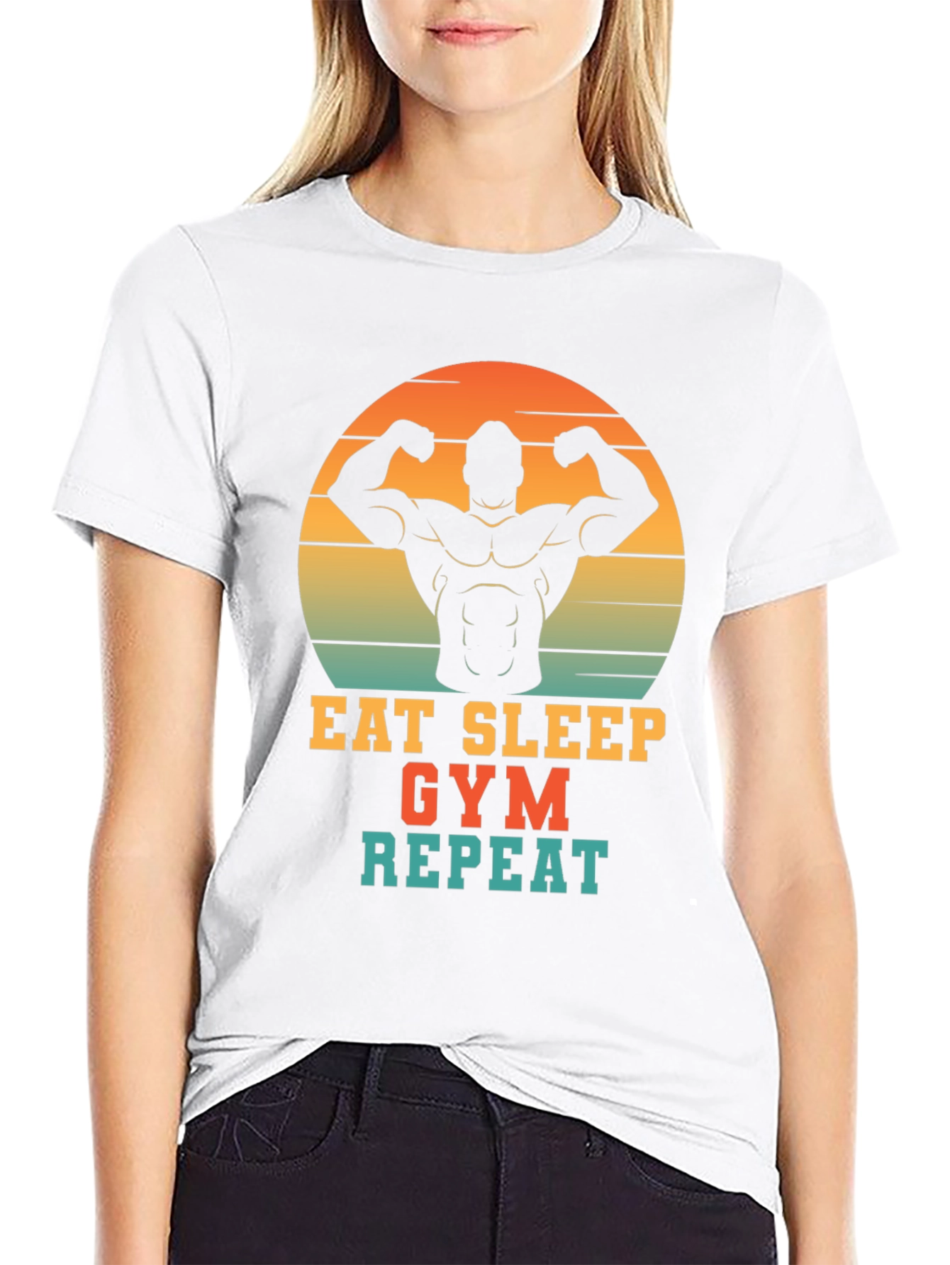 Eat Sleep Gym Repeat Mens Graphic T-Shirt