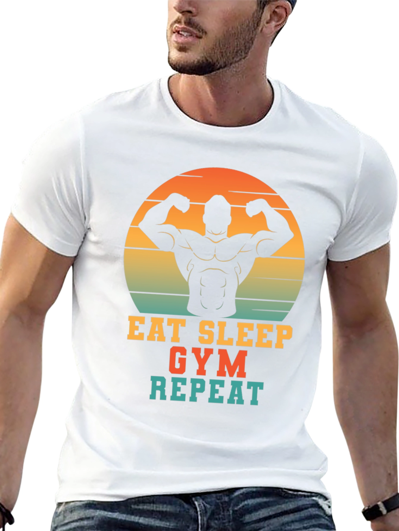 Eat Sleep Gym Repeat Mens Graphic T-Shirt