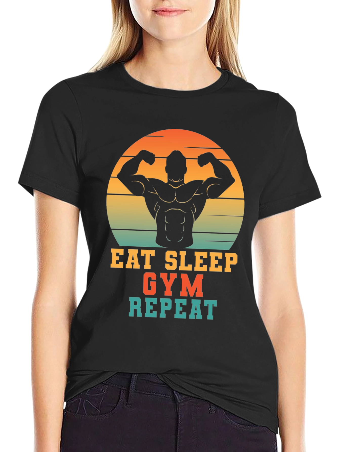 Eat Sleep Gym Repeat Mens Graphic T-Shirt