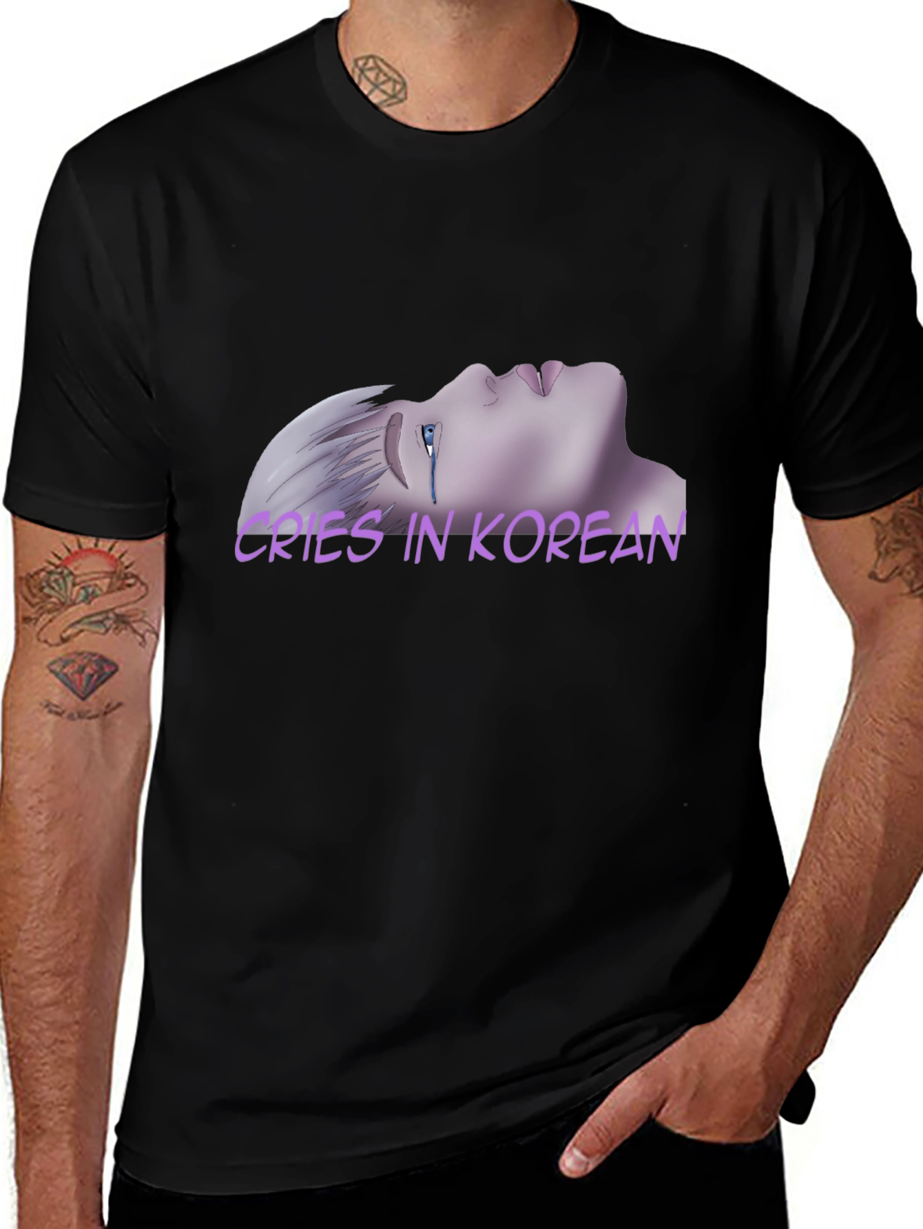 Cries in Korean Black T-Shirt