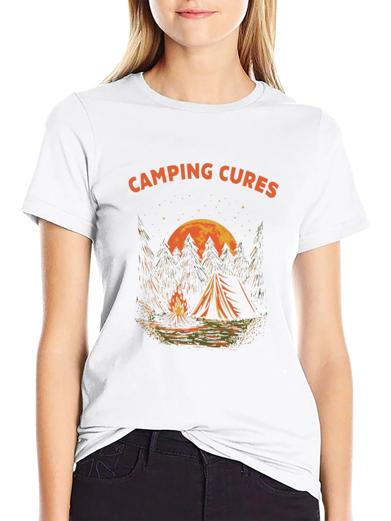Camping Cures Graphic T-Shirt - Black
