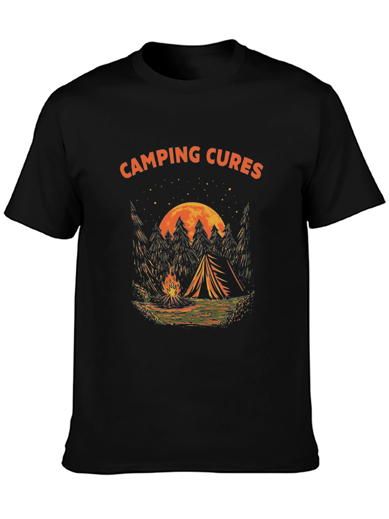 Camping Cures Graphic T-Shirt - Black
