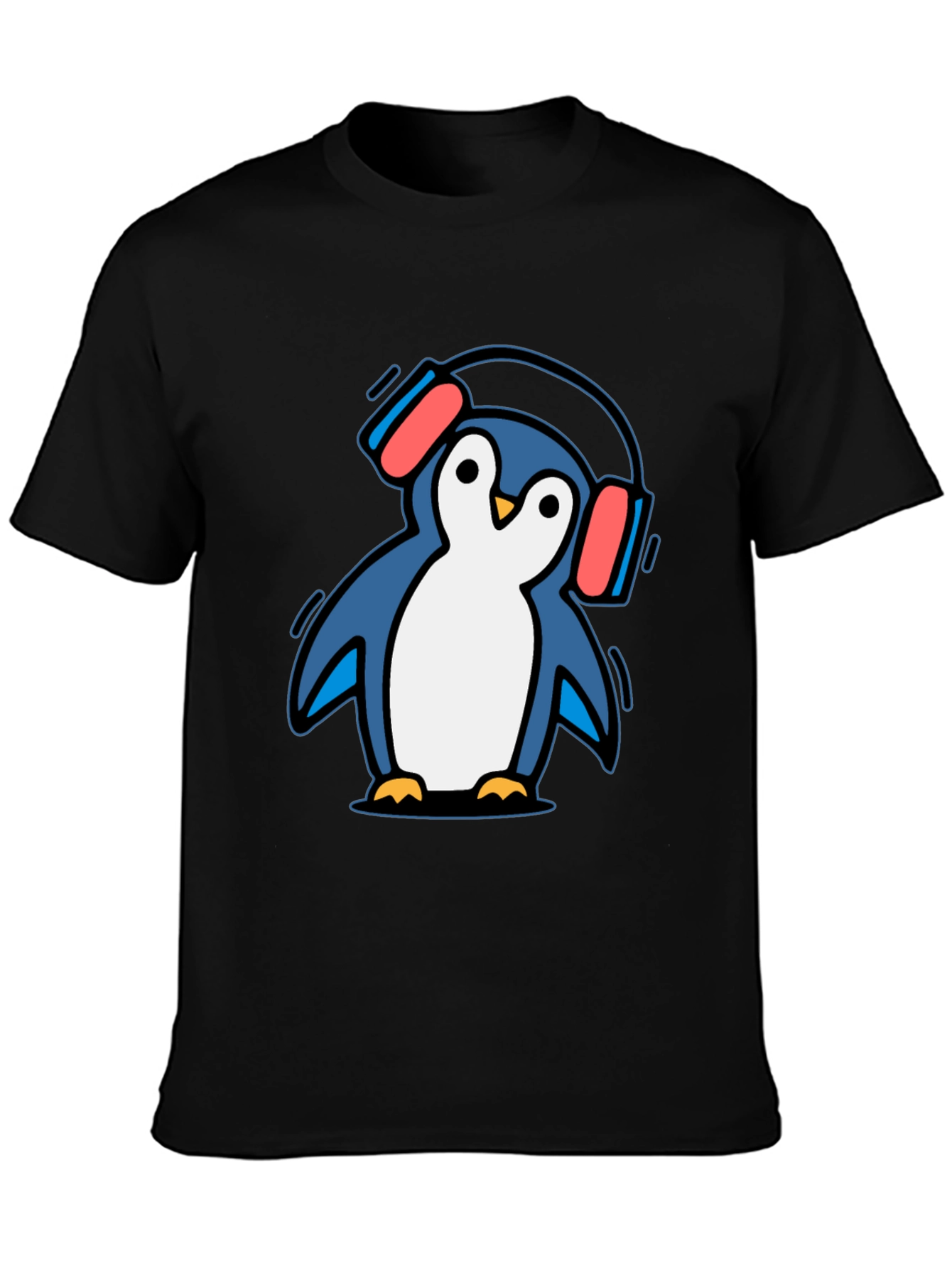 Penguin Headphone T-Shirt - Cool Graphic Tee
