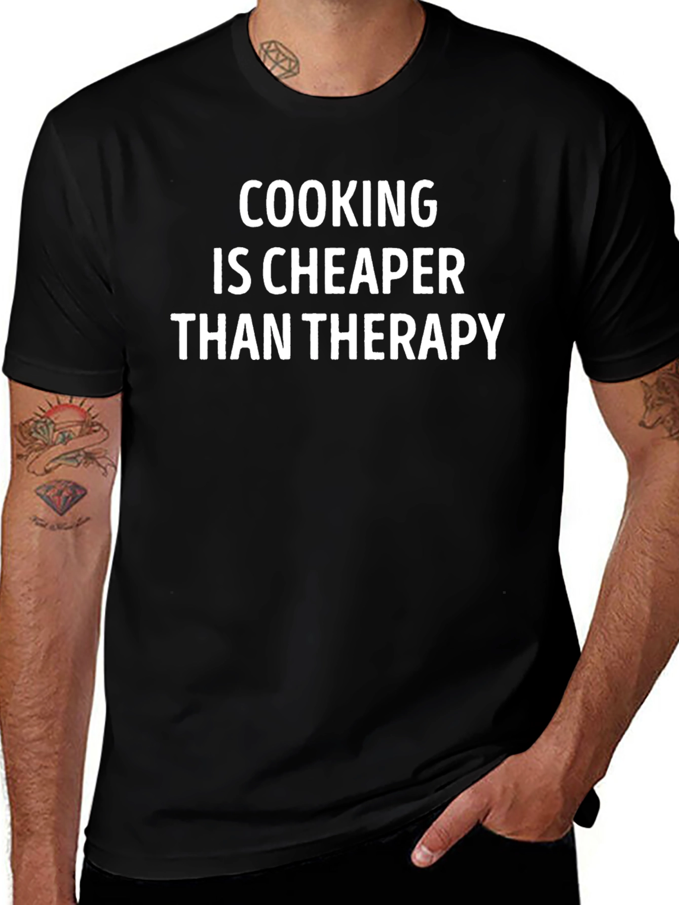 Cooking is Cheaper Than Therapy Graphic T-Shirt