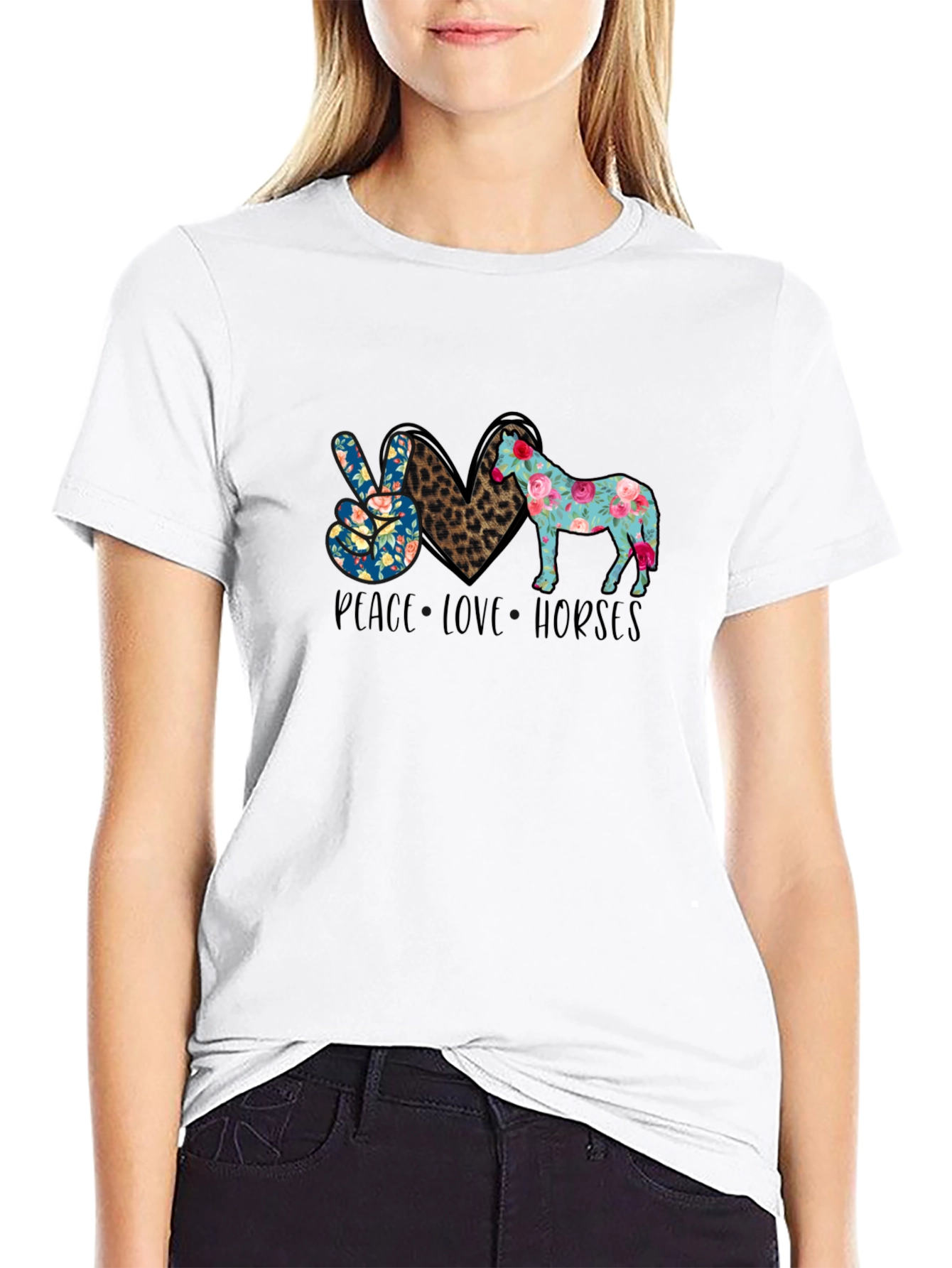 Peace Love Horses Graphic Tee