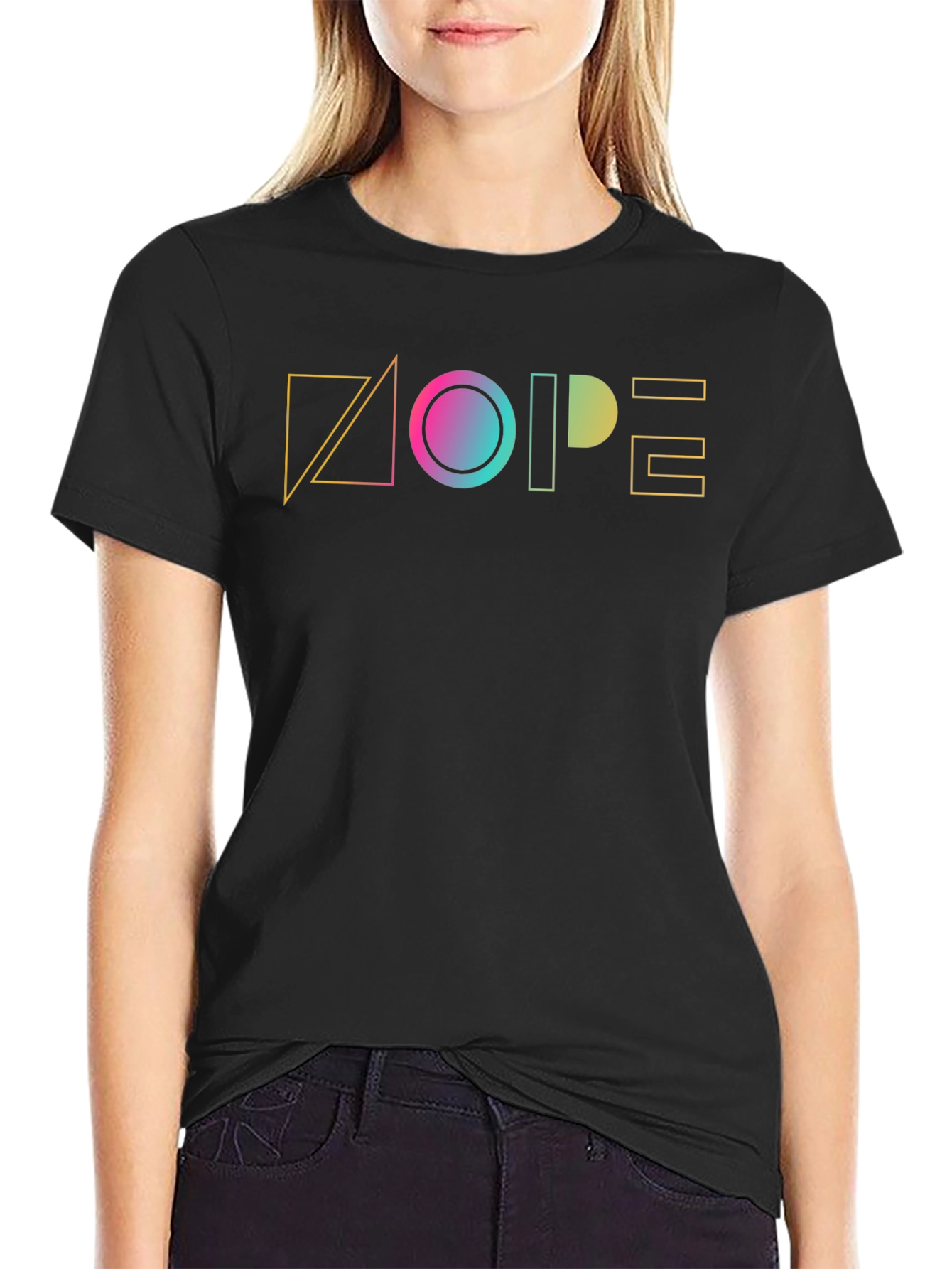 Geometric NOPE Graphic Tee - Modern Casual Style