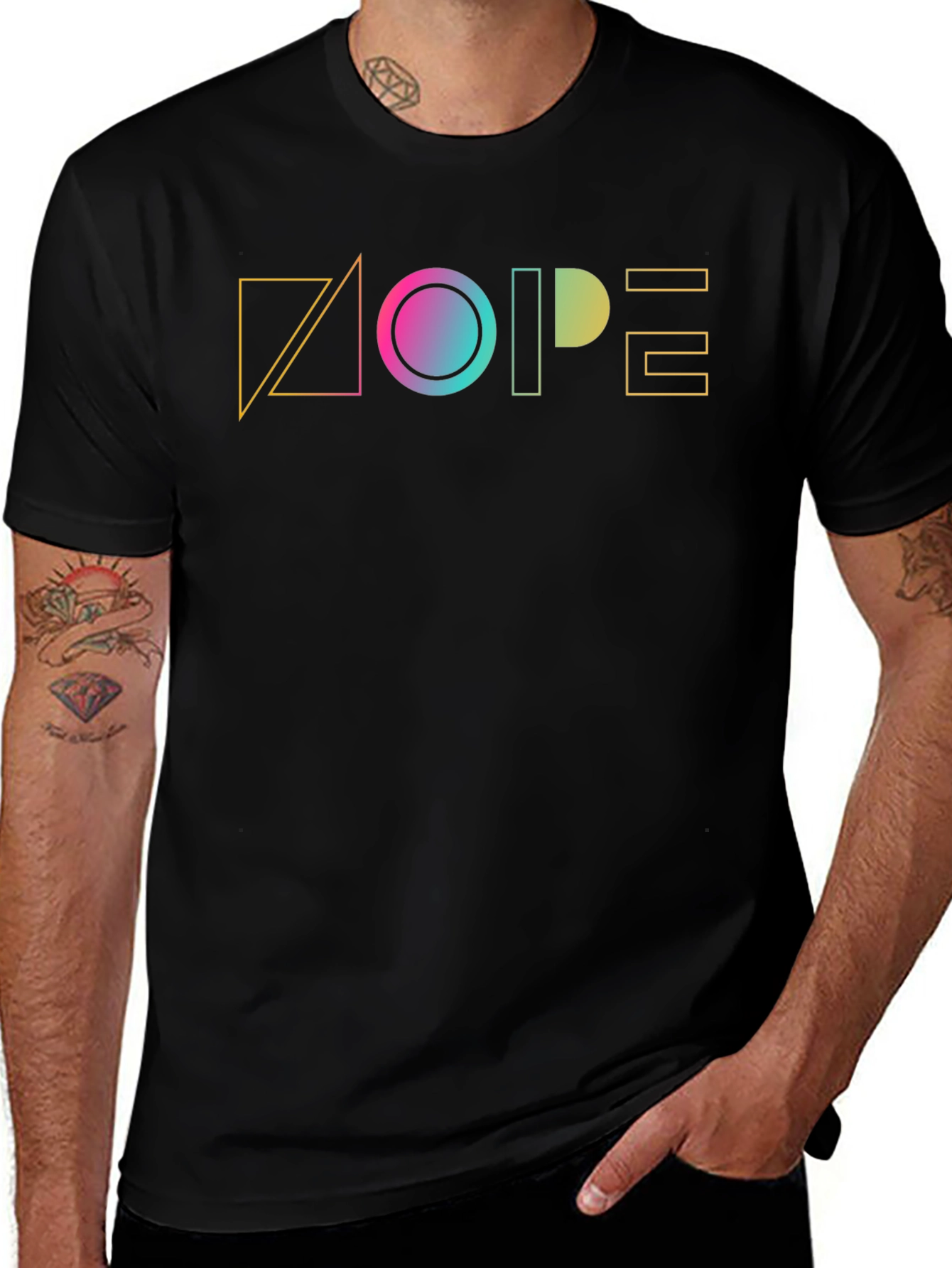 Geometric NOPE Graphic Tee - Modern Casual Style
