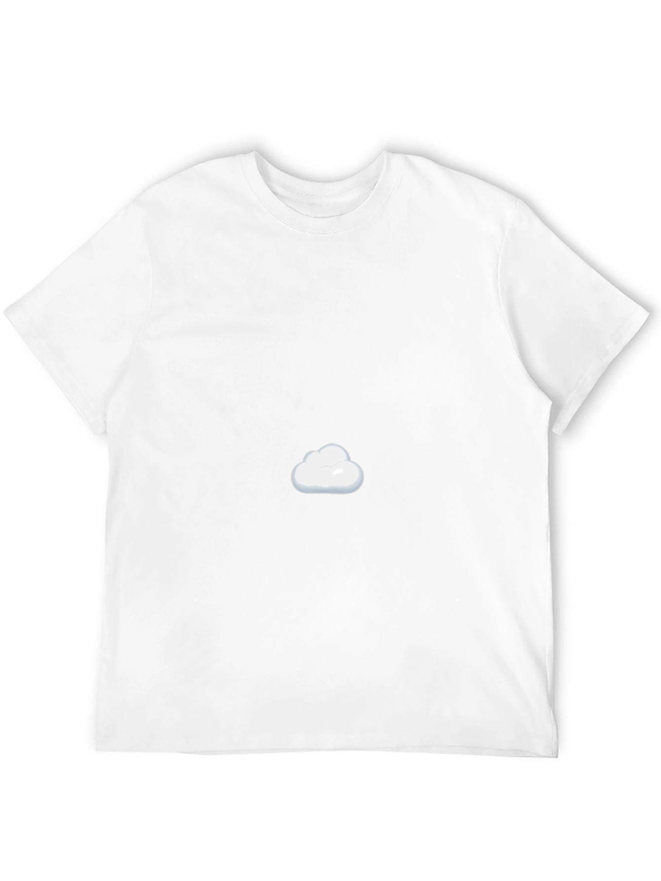 Mens Black Cotton T-Shirt with Cloud Design