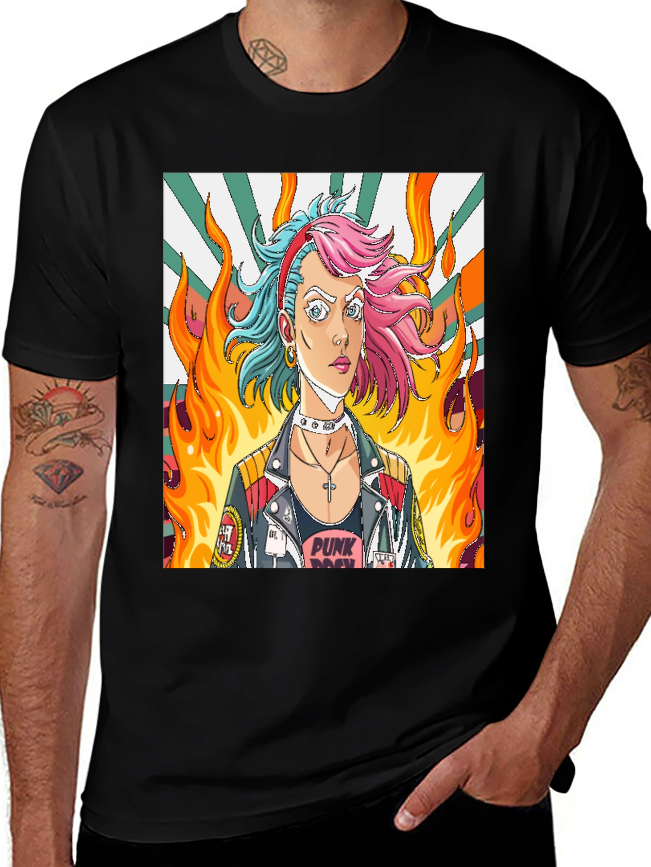 Punk Rock Girl Graphic Tee - Edgy Style