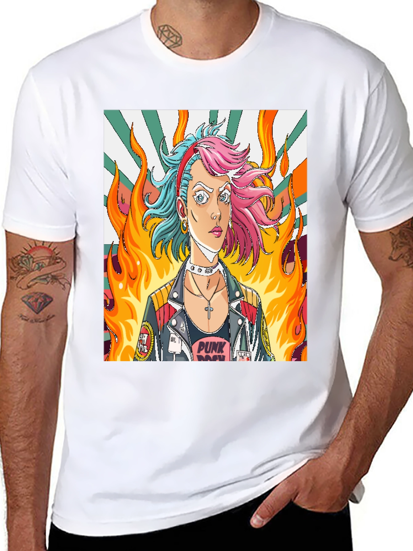 Punk Rock Girl Graphic Tee - Edgy Style