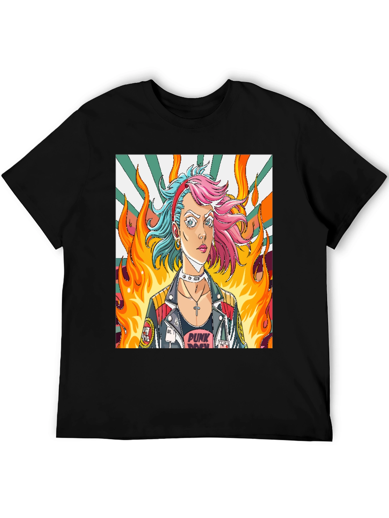 Punk Rock Girl Graphic Tee - Edgy Style