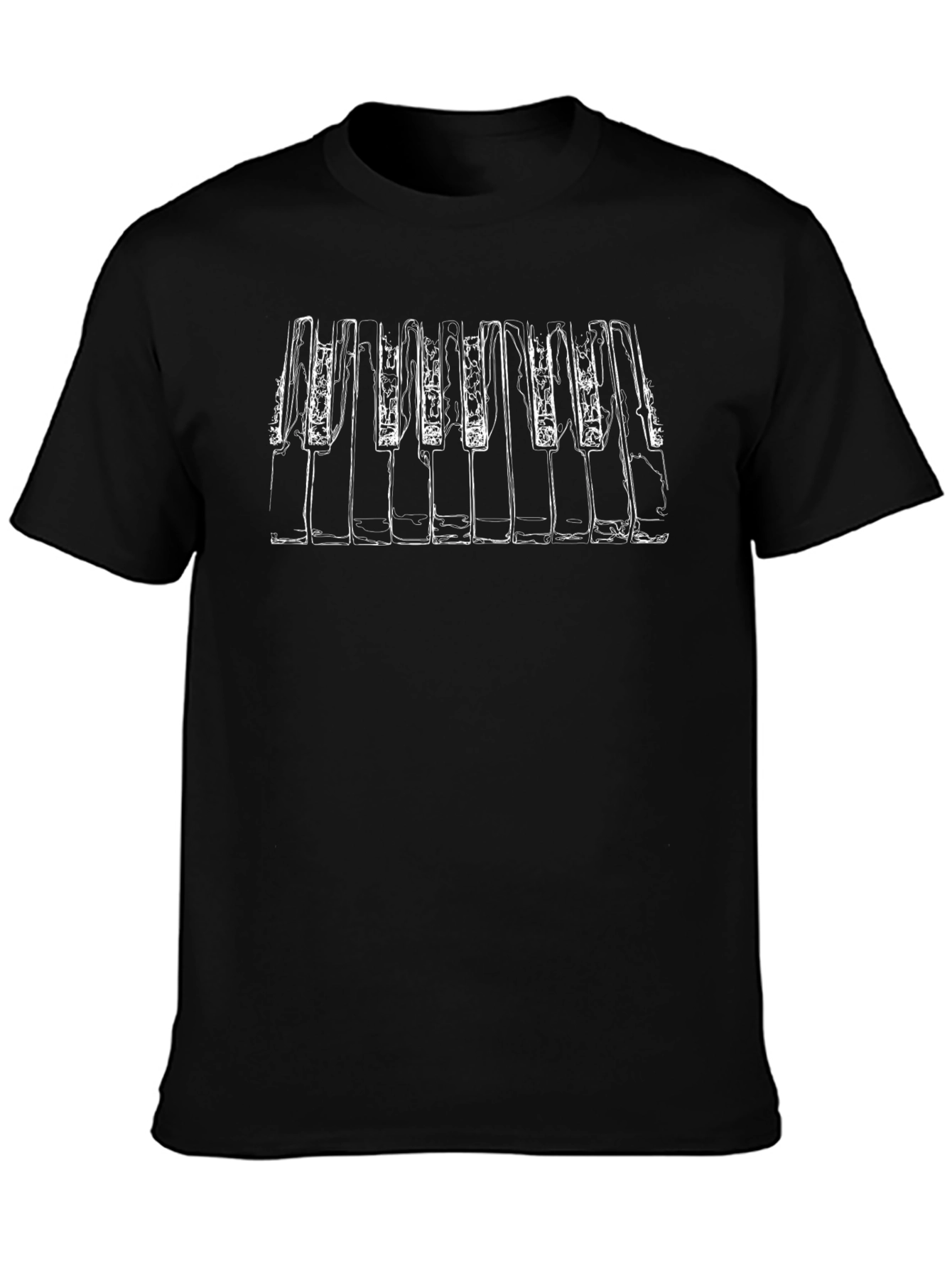 Piano Keys Graphic Black T-Shirt