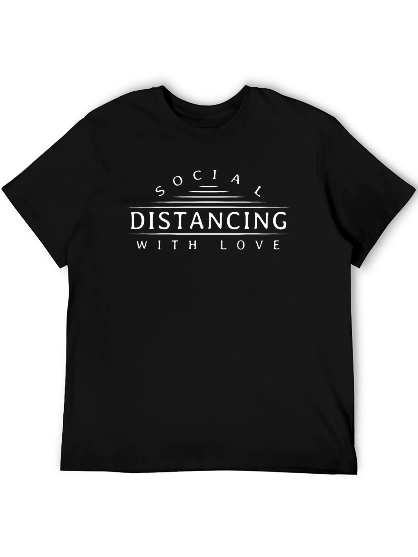 Social Distancing With Love Black Graphic Tee