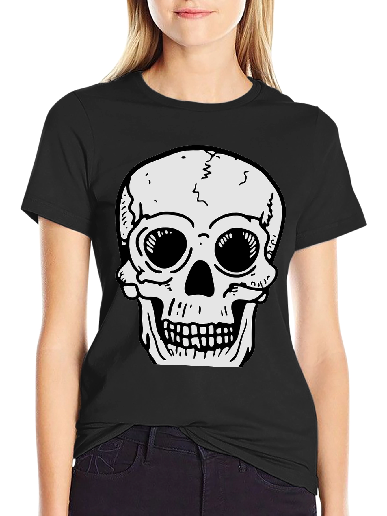 Skull Graphic Tee - Mens Black Cotton T-Shirt