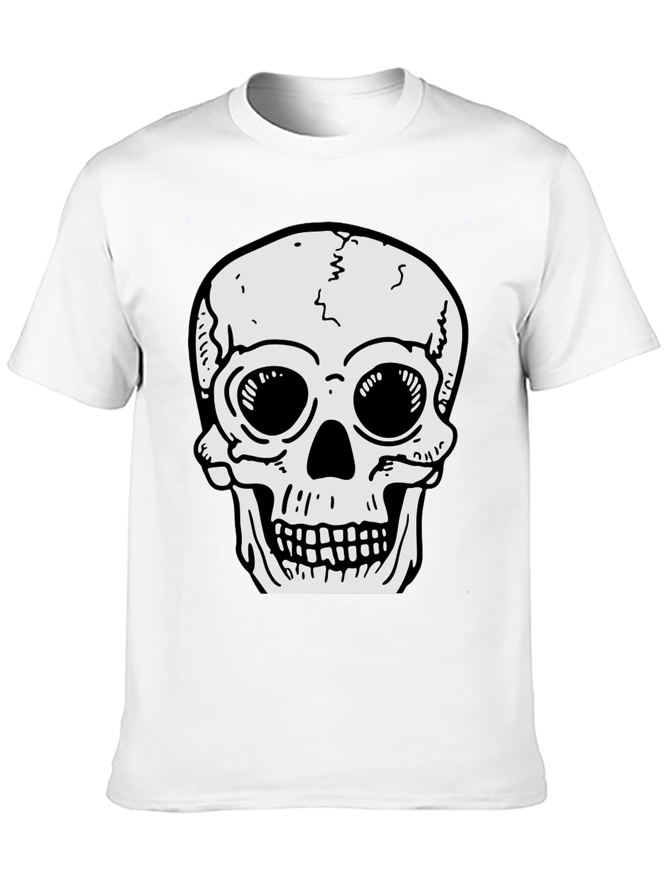 Skull Graphic Tee - Mens Black Cotton T-Shirt