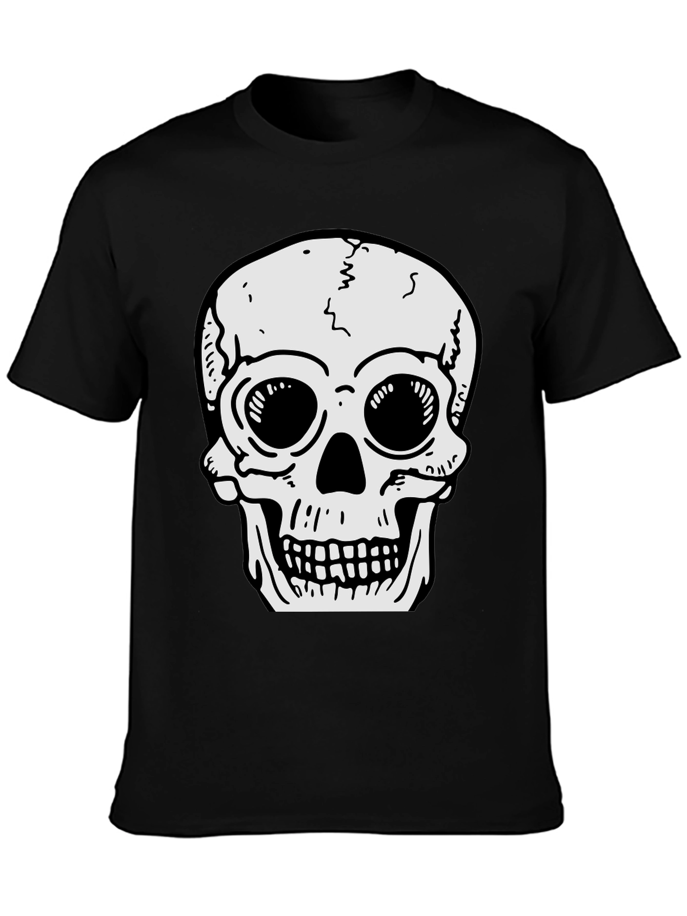 Skull Graphic Tee - Mens Black Cotton T-Shirt