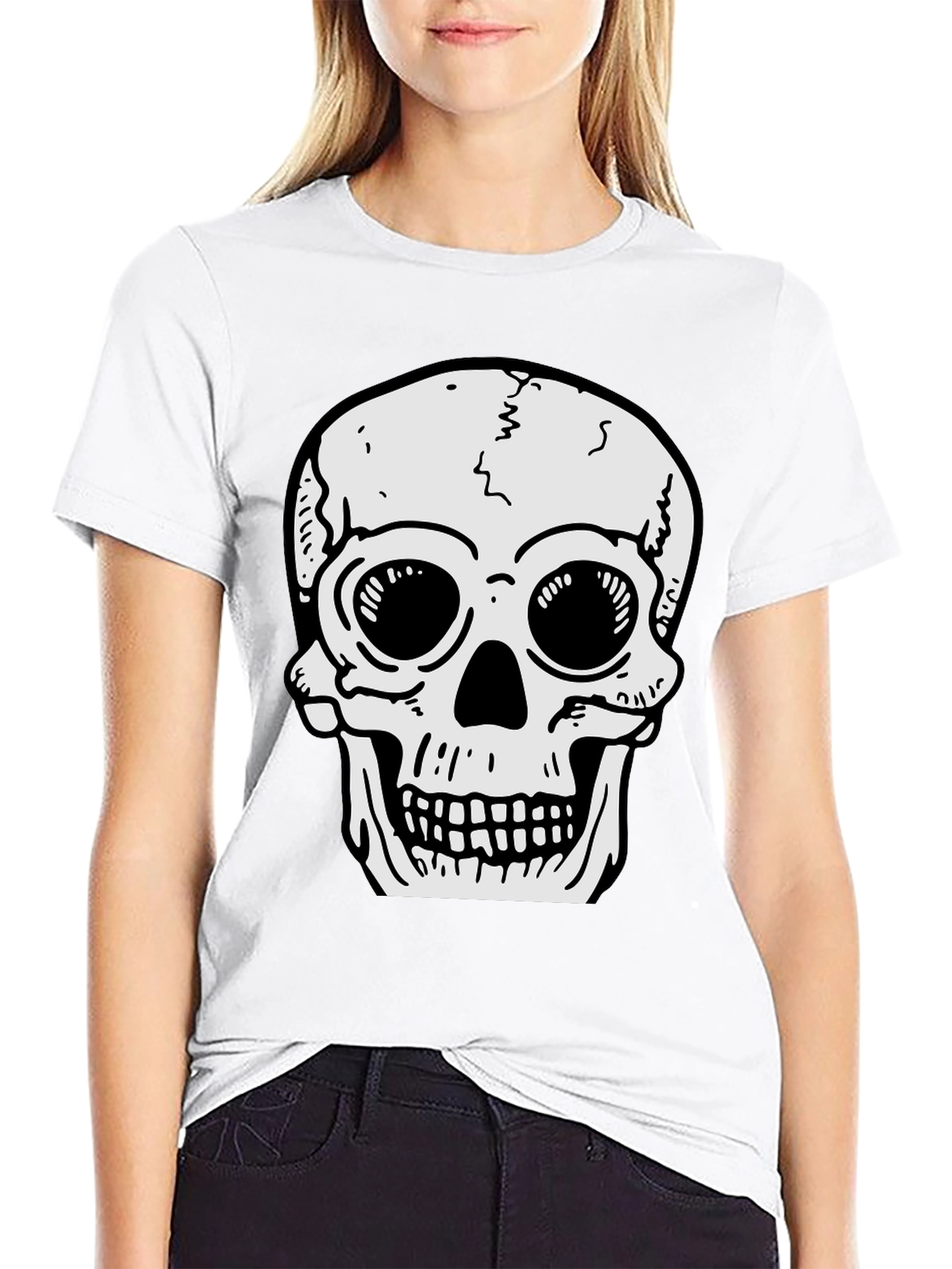 Skull Graphic Tee - Mens Black Cotton T-Shirt