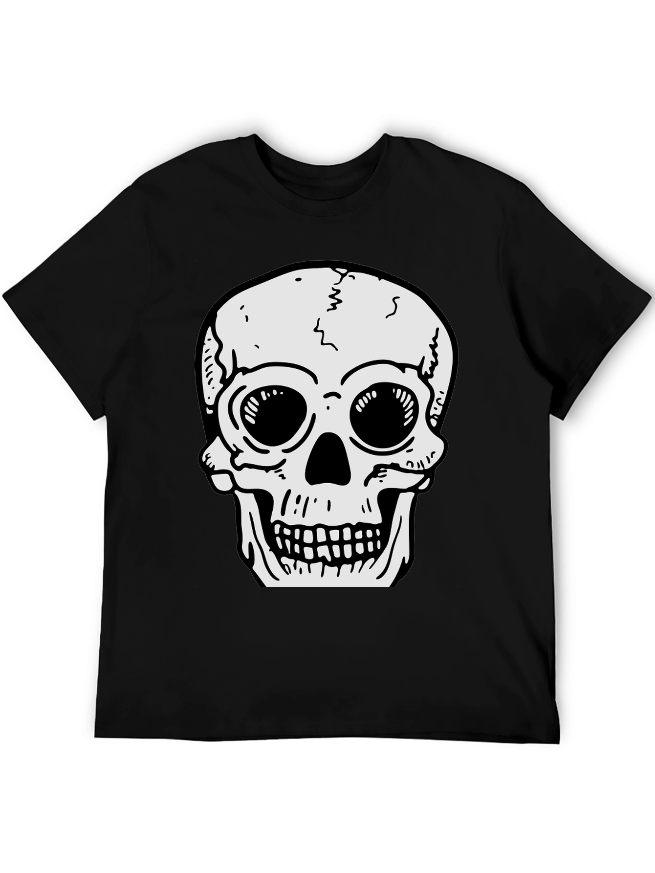 Skull Graphic Tee - Mens Black Cotton T-Shirt