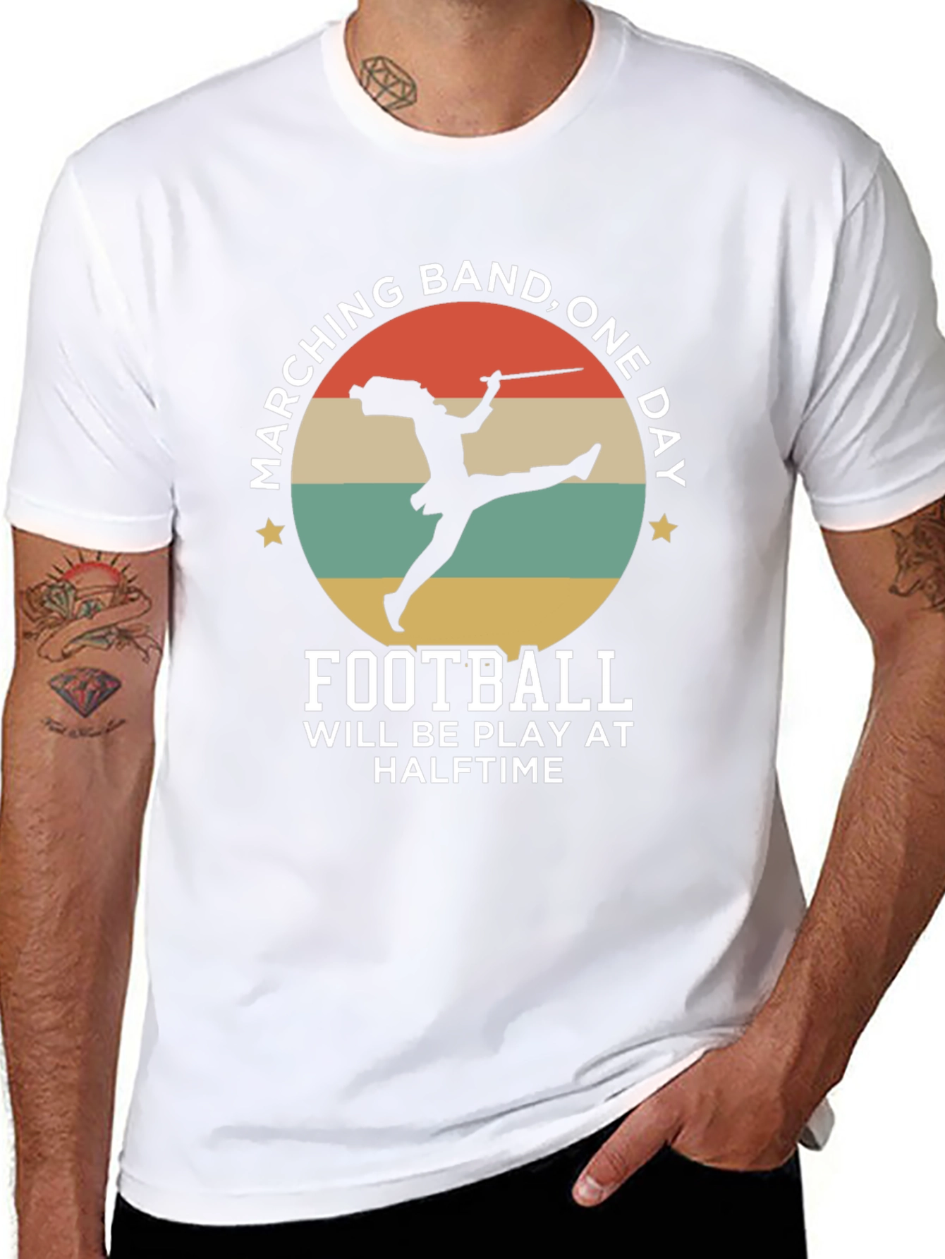 Marching Band One Day Football T-Shirt