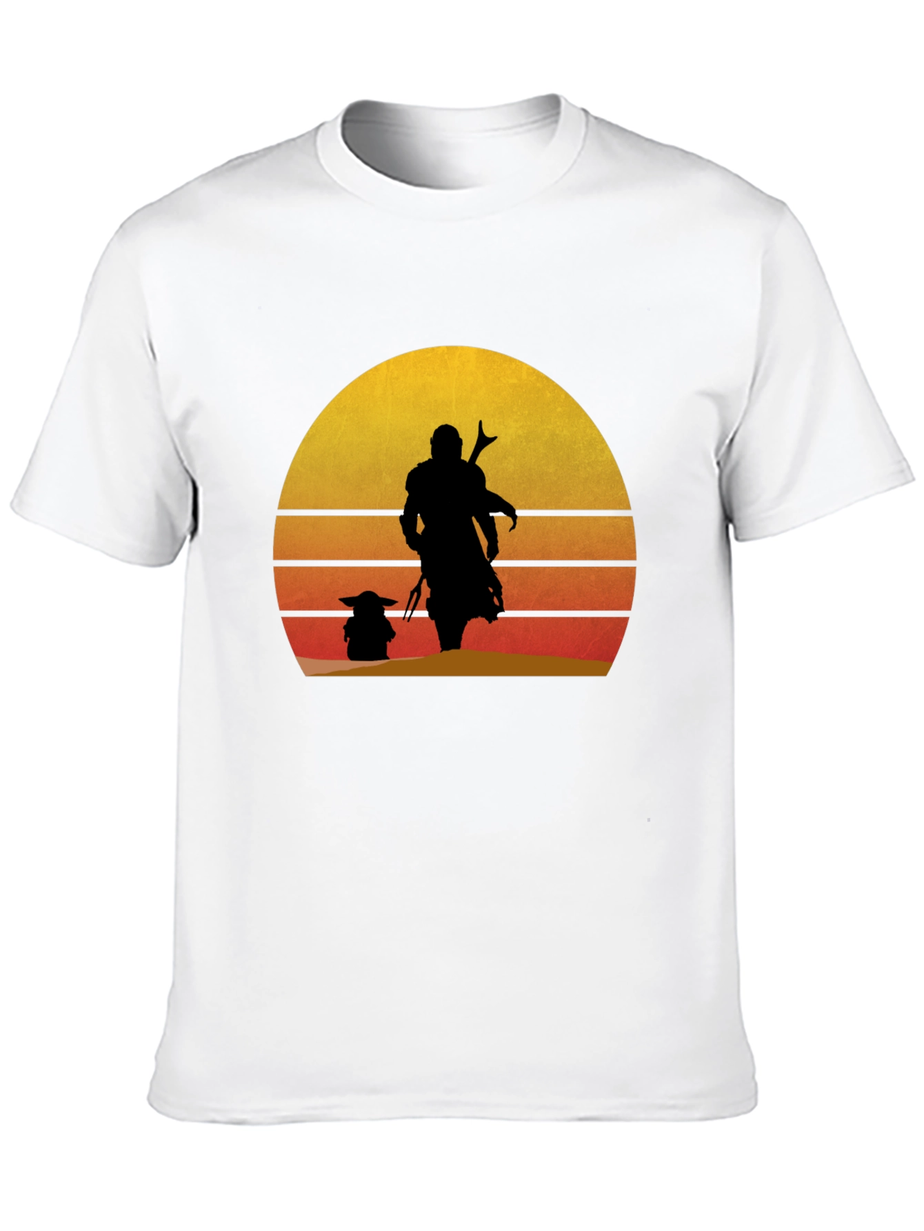 Mando & Grogu Sunset Graphic Tee - Black