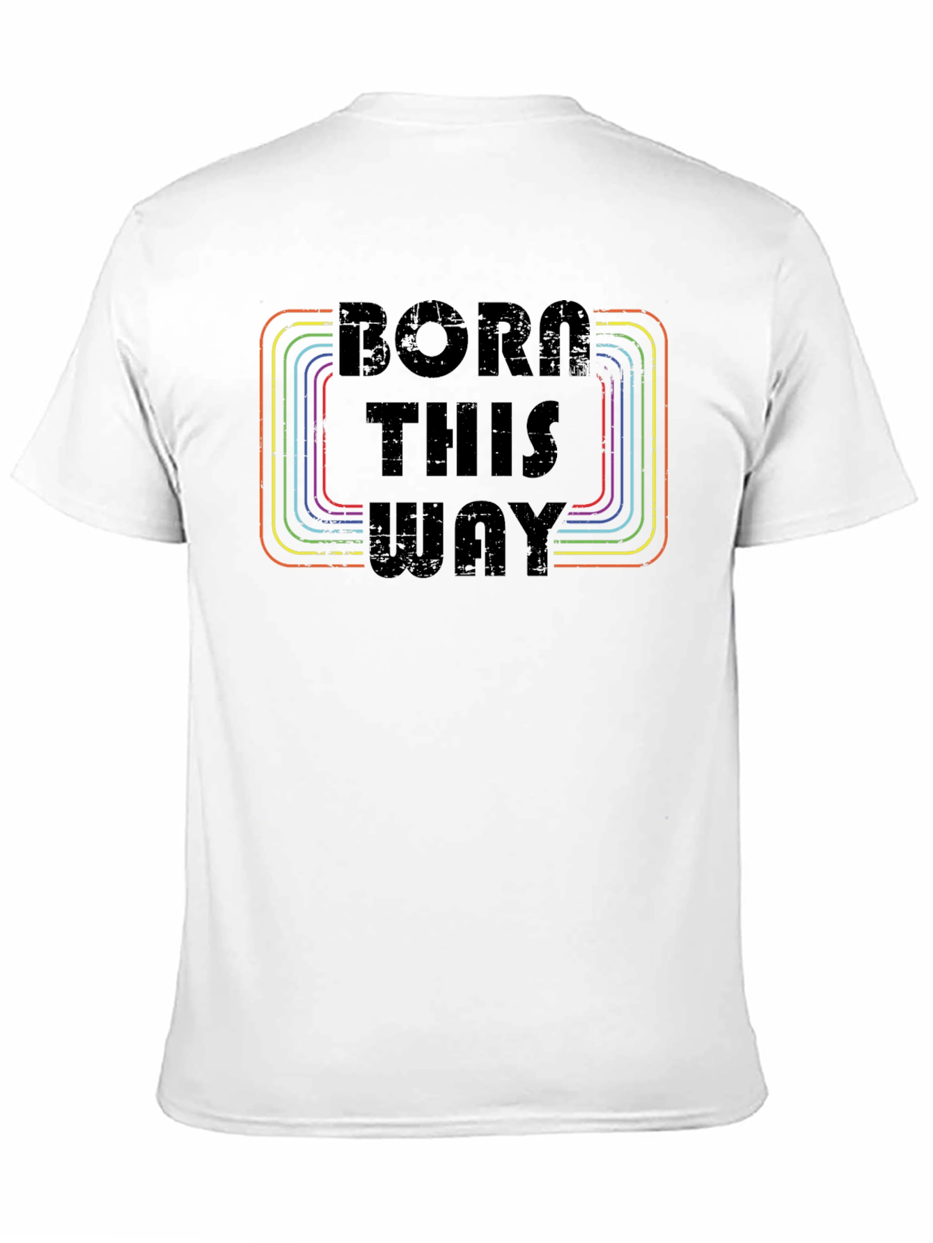 Born This Way Retro Rainbow Graphic Tee